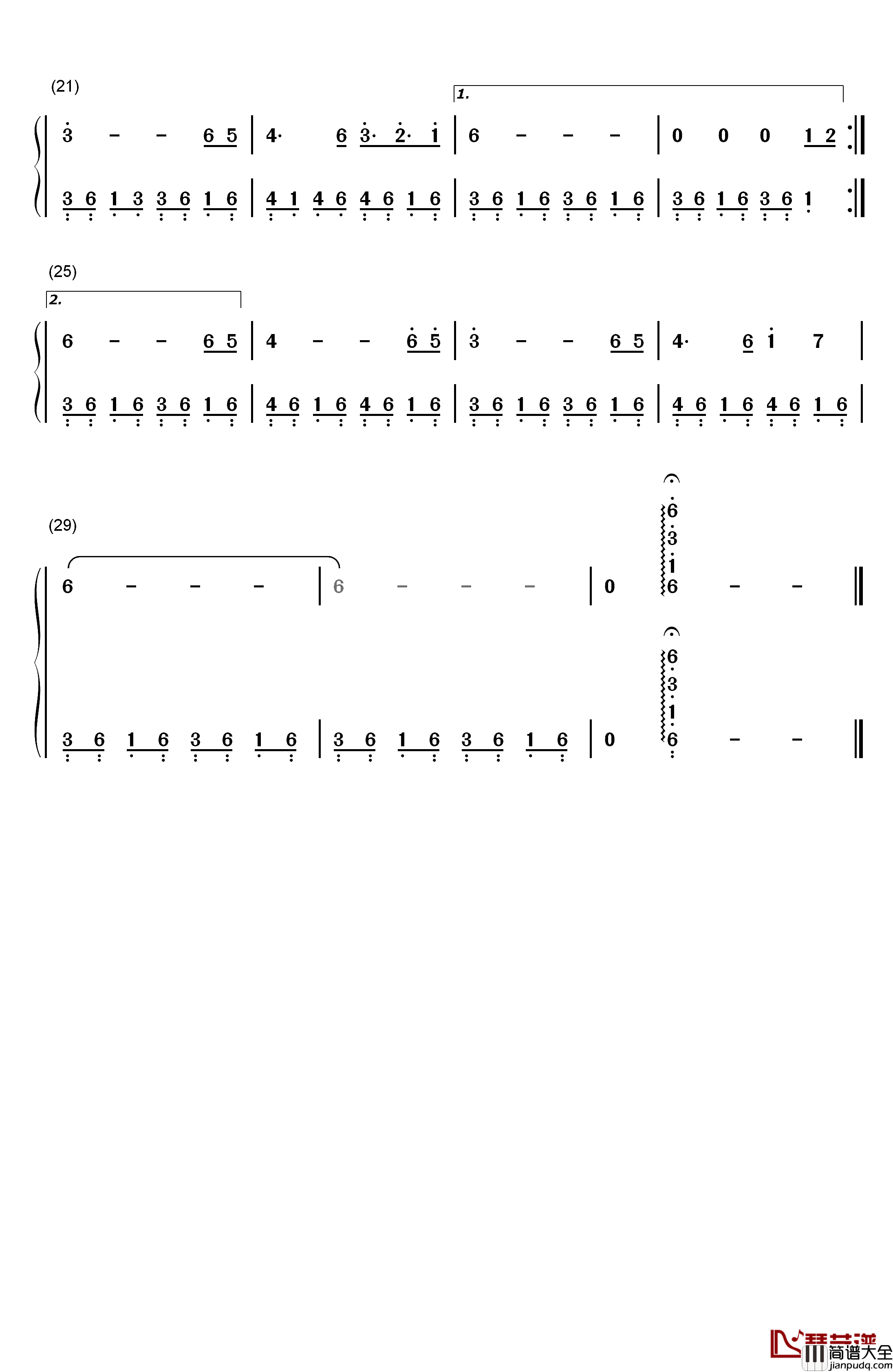 无垠地平线钢琴简谱_数字双手_班得瑞