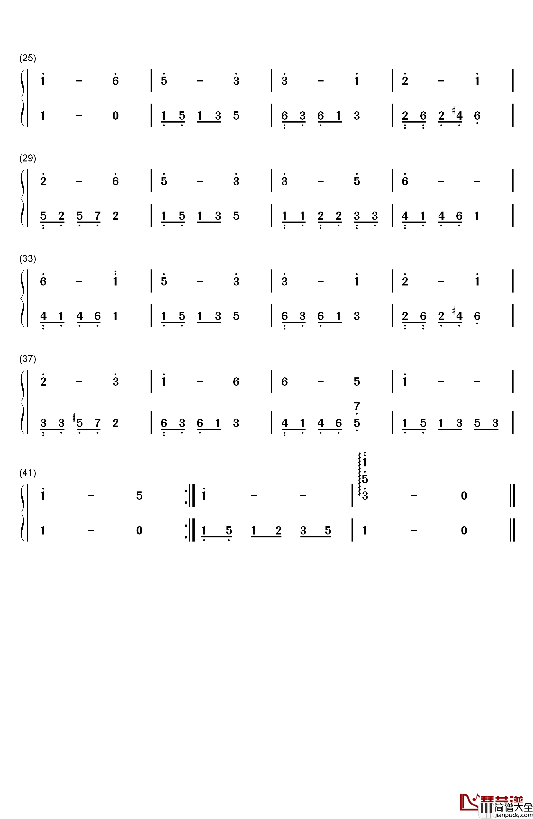 友谊地久天长钢琴简谱_数字双手_罗伯特.彭斯__Robert_Burns