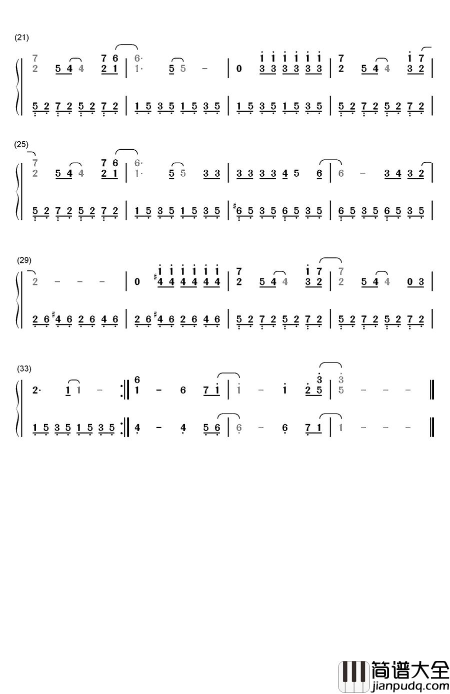 Fernando钢琴简谱_数字双手_ABBA