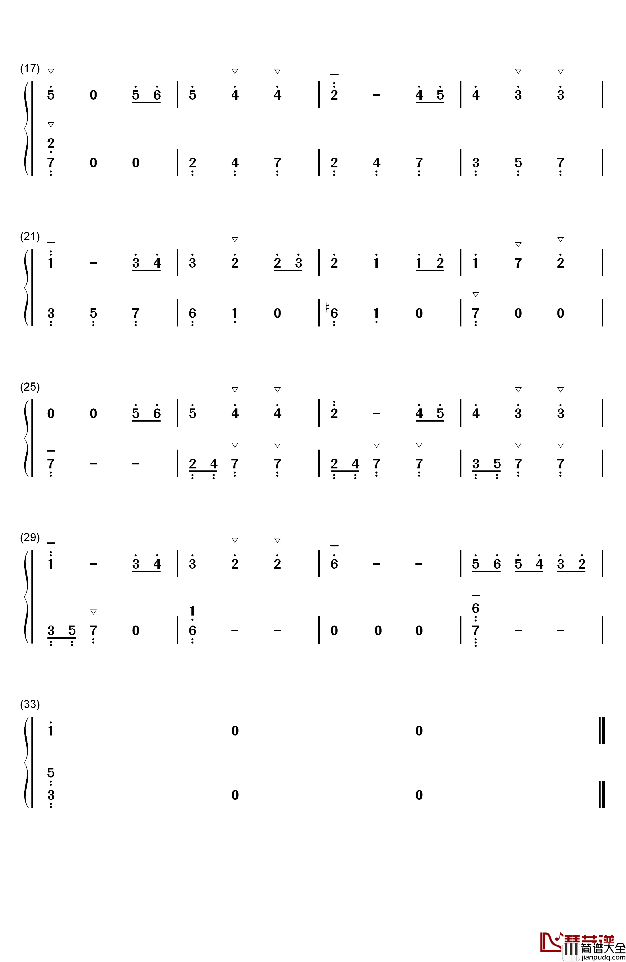 圆舞曲钢琴简谱_数字双手_未知