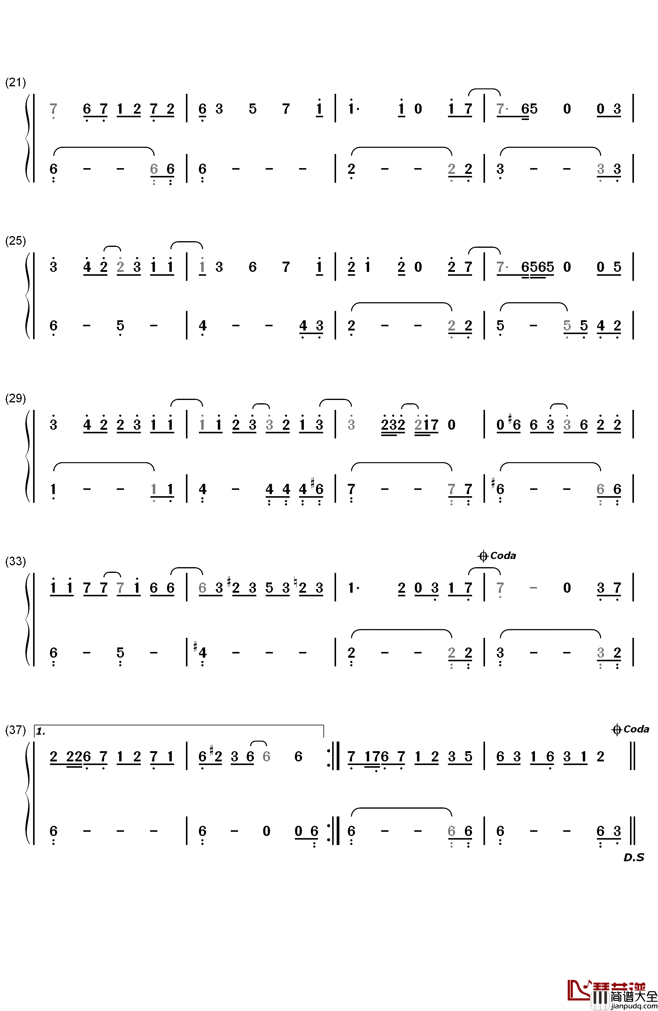 My_All钢琴简谱_数字双手_Mariah_Carey