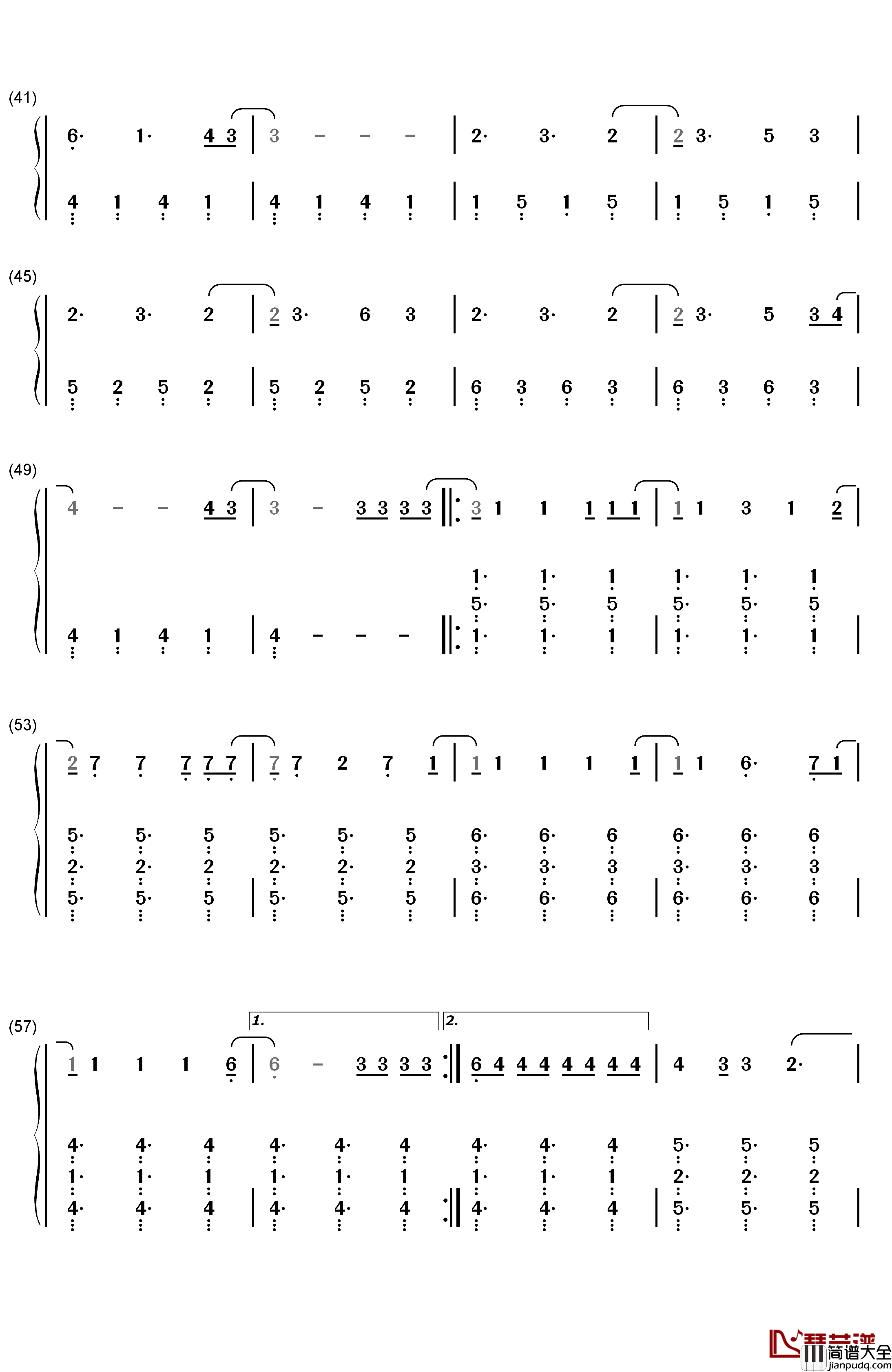 Heartbeat_Song钢琴简谱_数字双手_Kelly_Clarkson