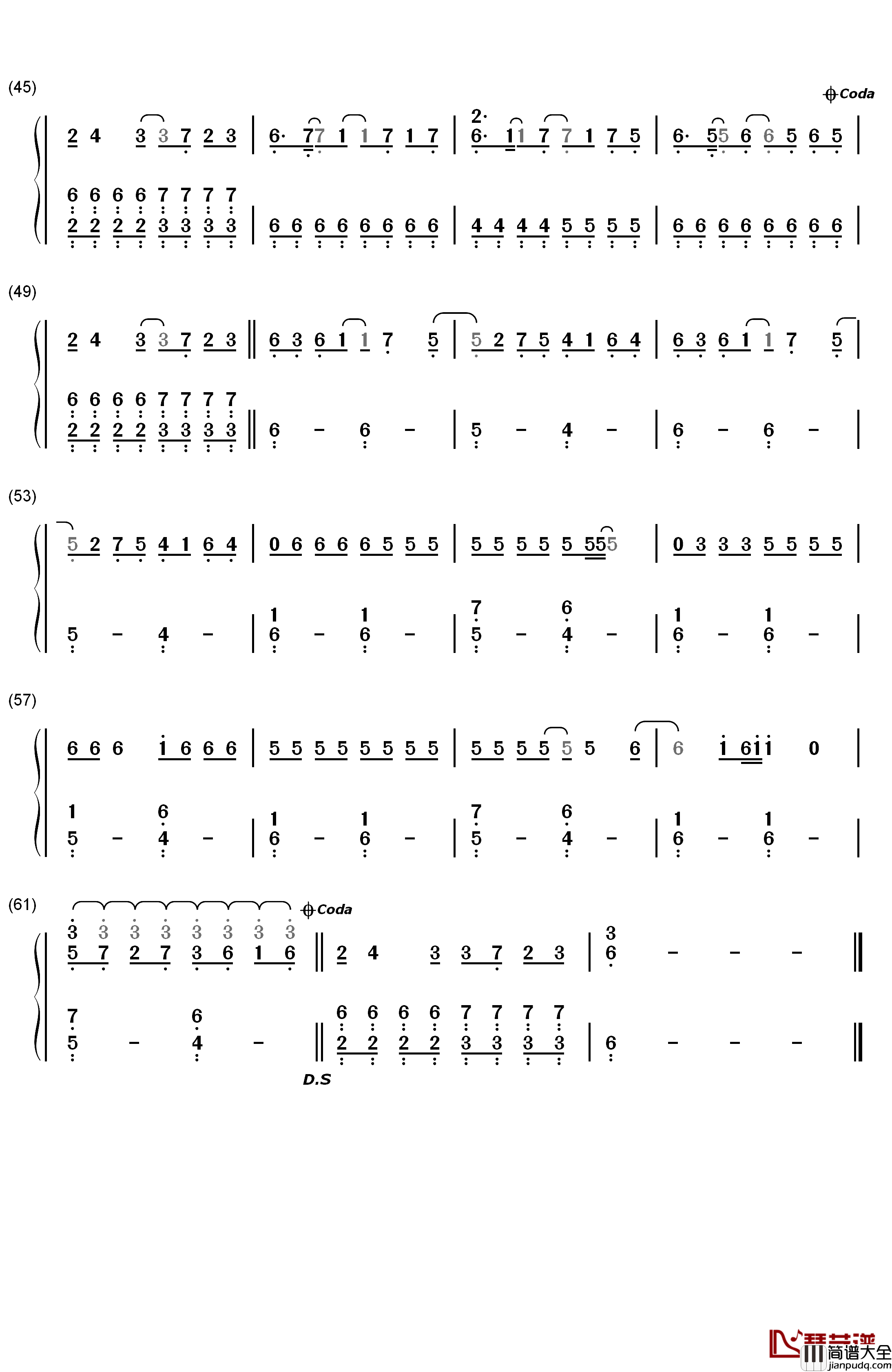 Kryptonite钢琴简谱_数字双手_3_Doors_Down