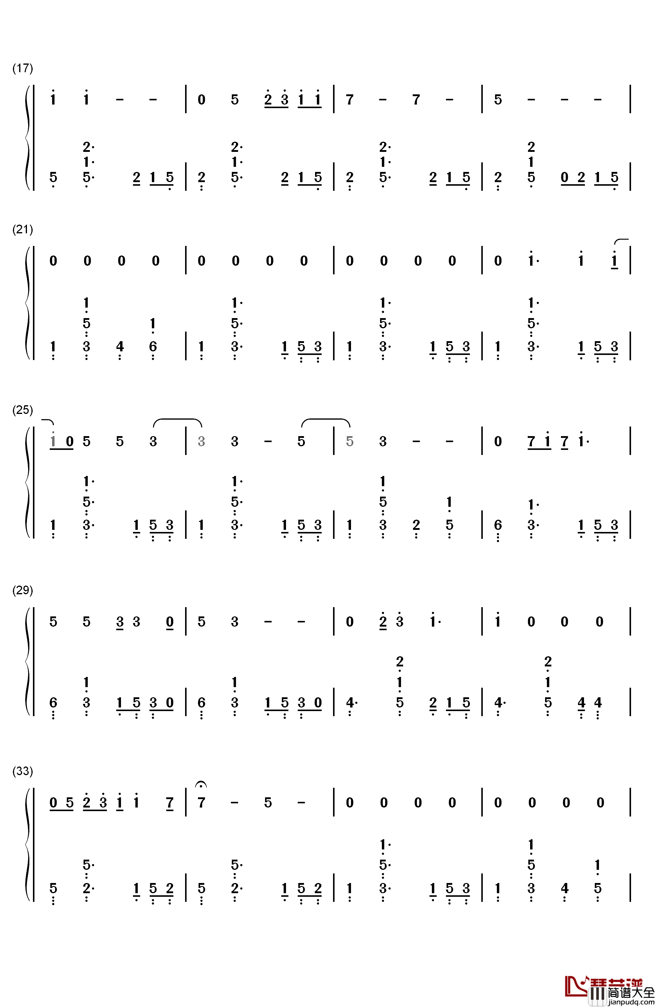 Bright钢琴简谱_数字双手_Echosmith
