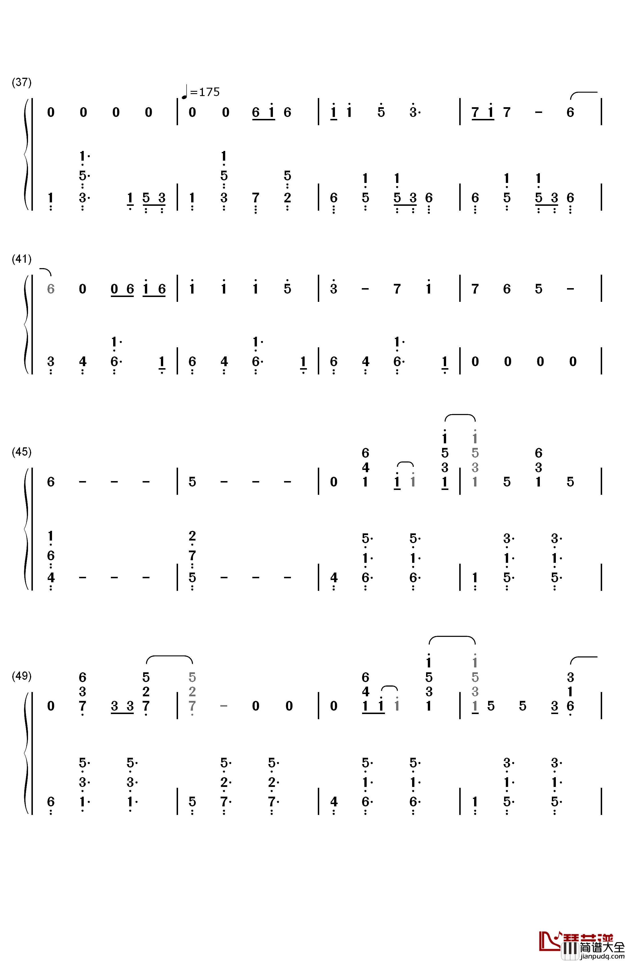 Bright钢琴简谱_数字双手_Echosmith
