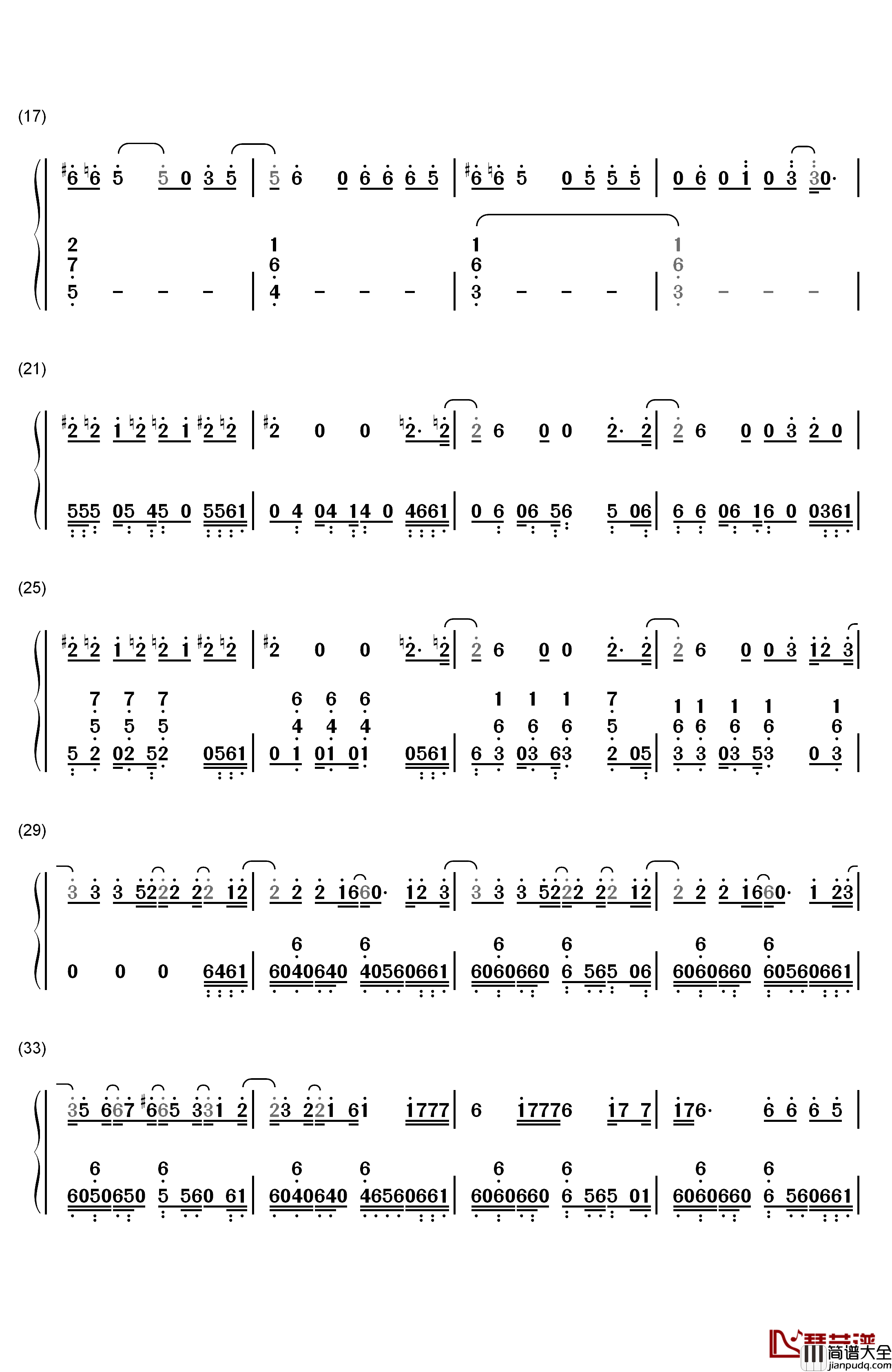 Can't_Feel_My_Face钢琴简谱_数字双手_The_Weeknd