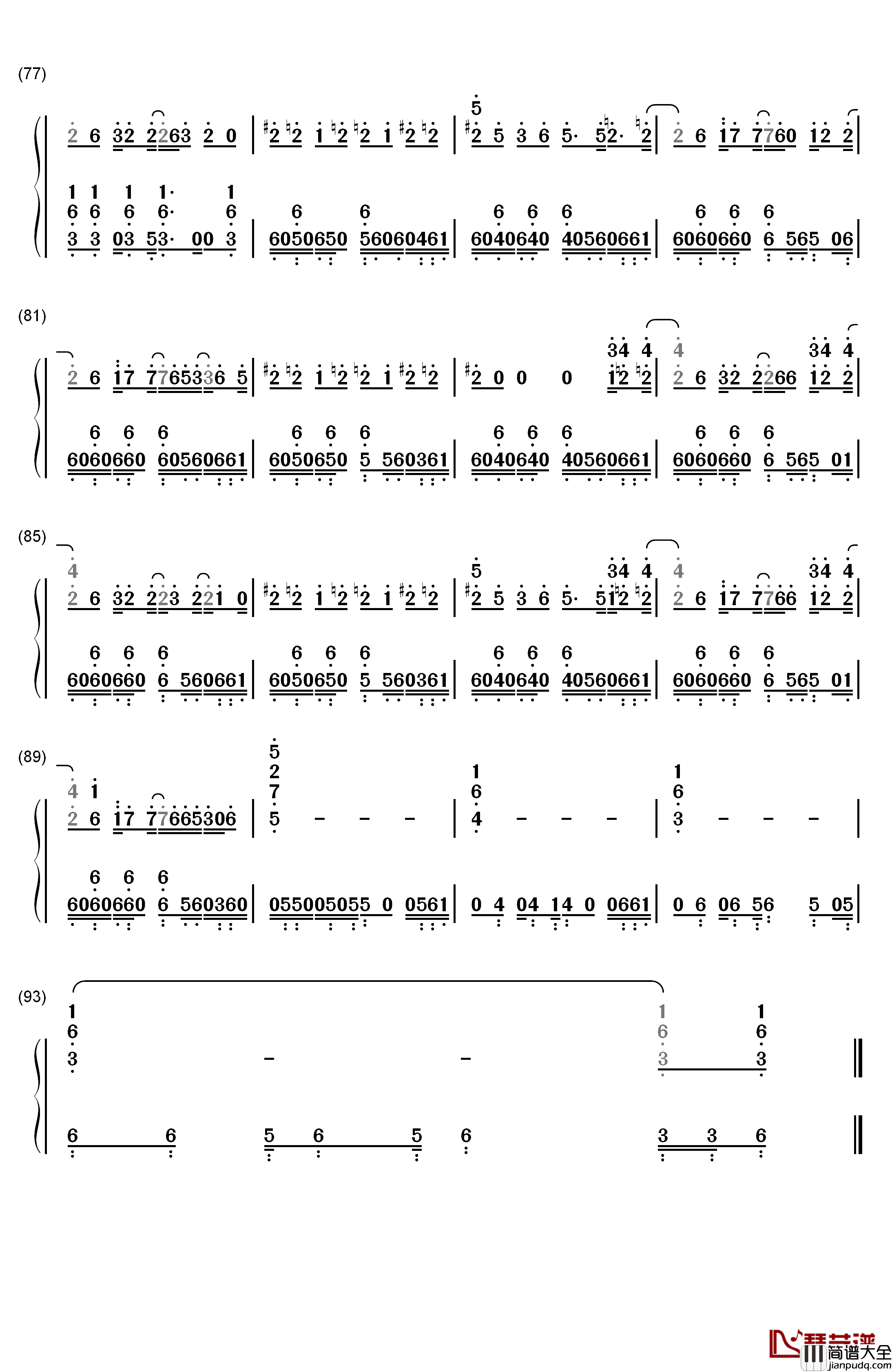 Can't_Feel_My_Face钢琴简谱_数字双手_The_Weeknd