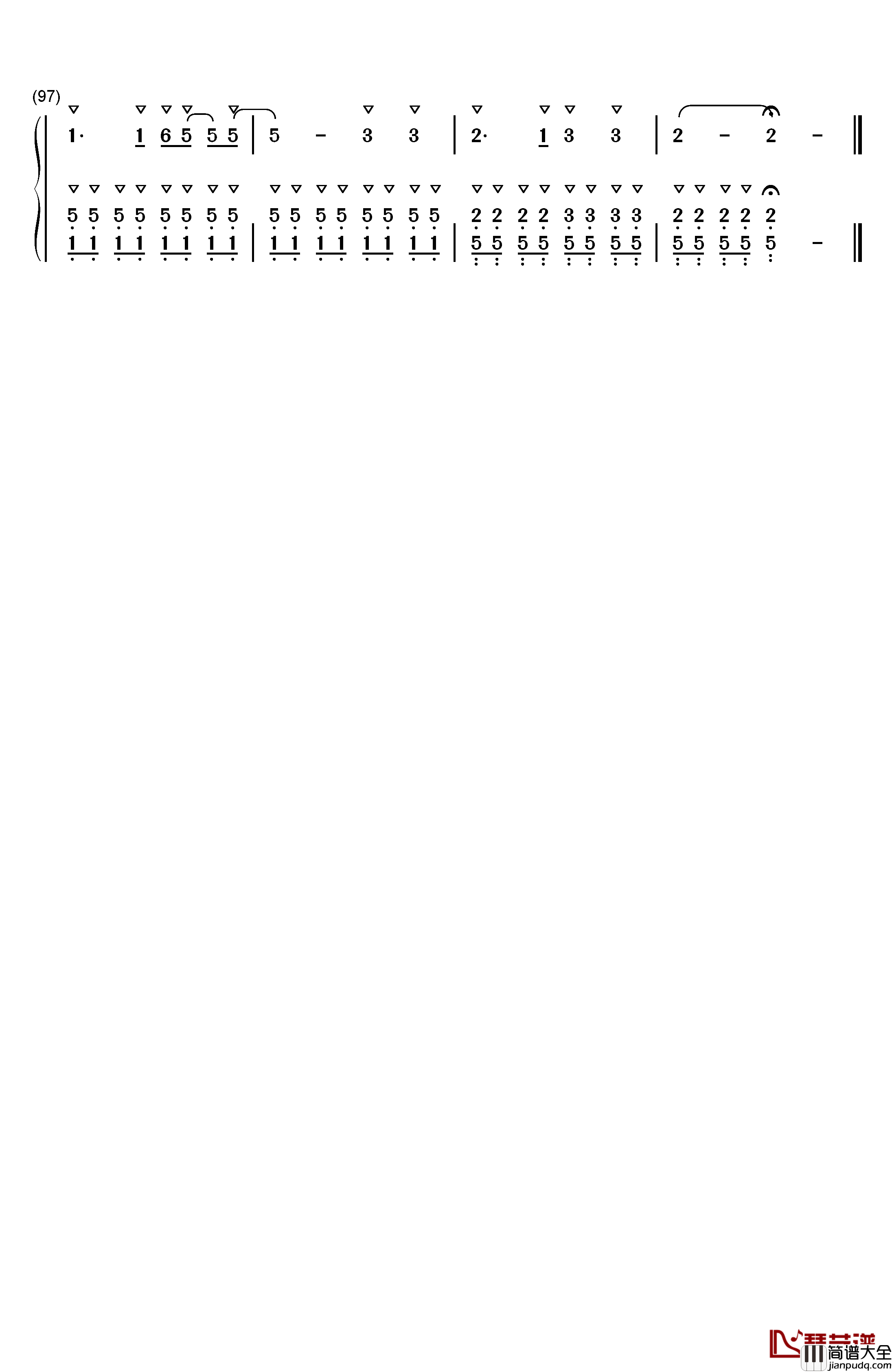 奔跑钢琴简谱_数字双手_羽泉