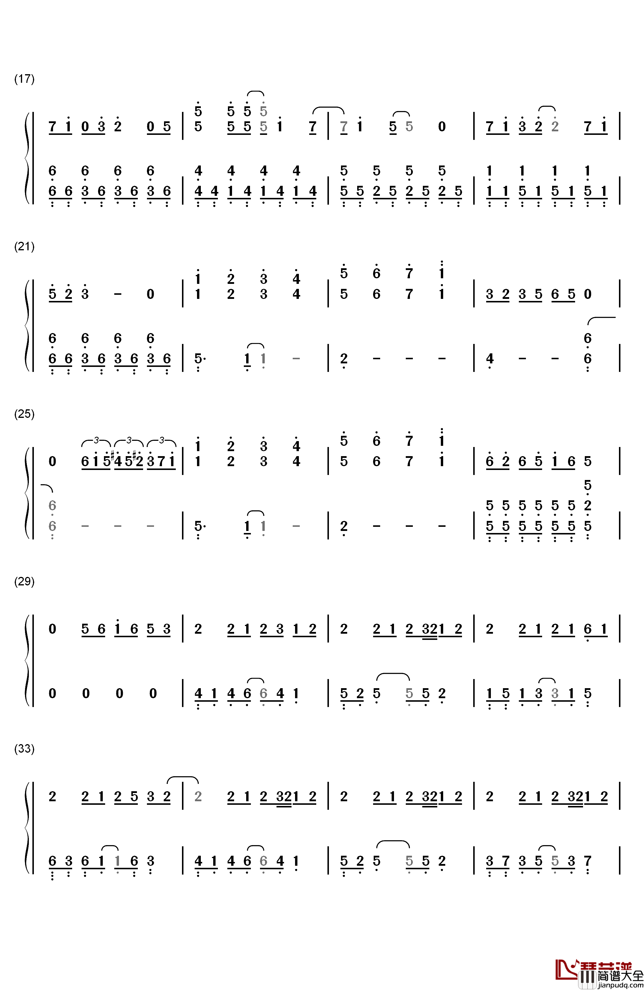 スパイス钢琴简谱_数字双手_东京カランコロン