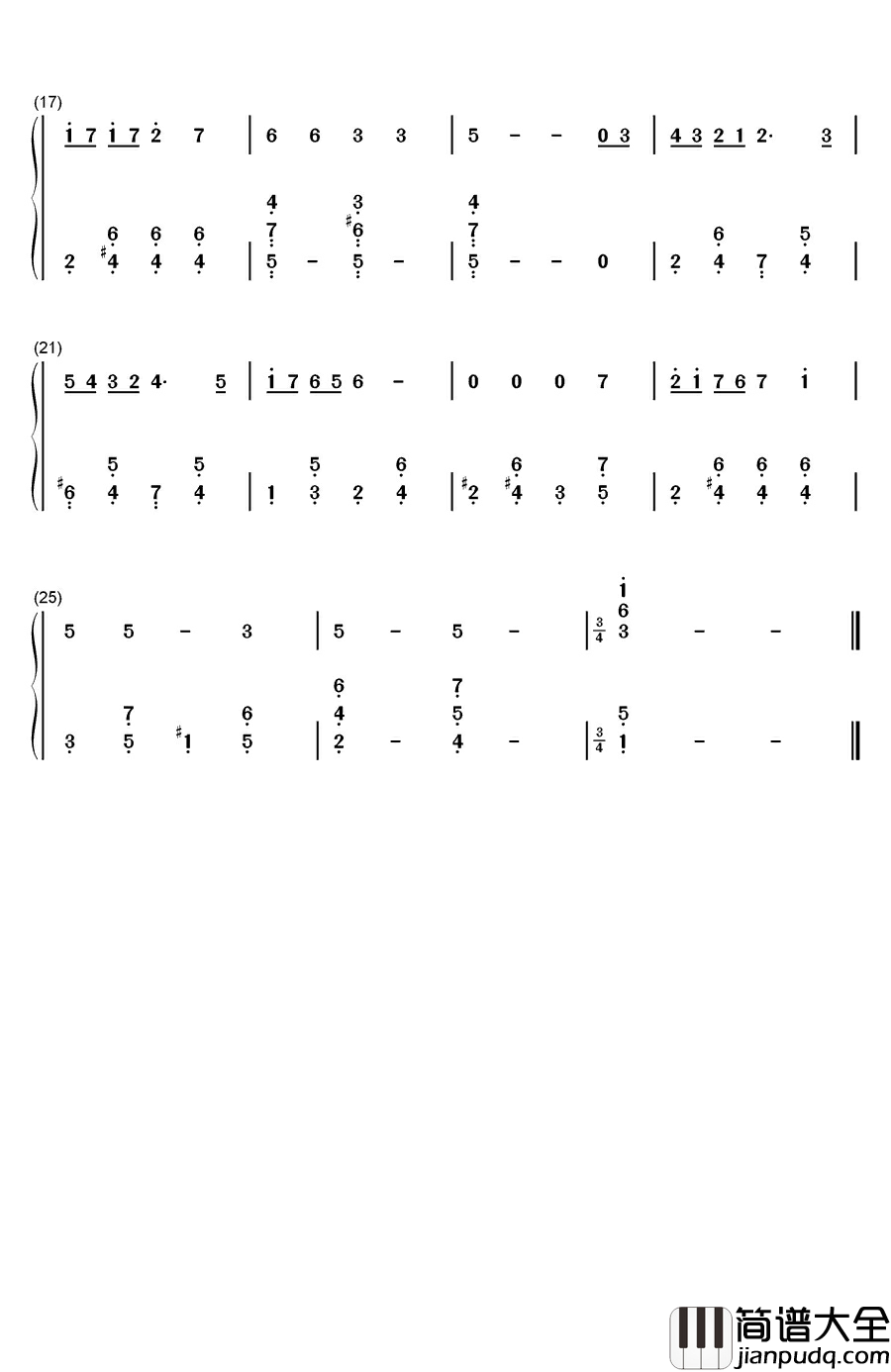 随时光流逝钢琴简谱_数字双手_Herman_Hupfeld