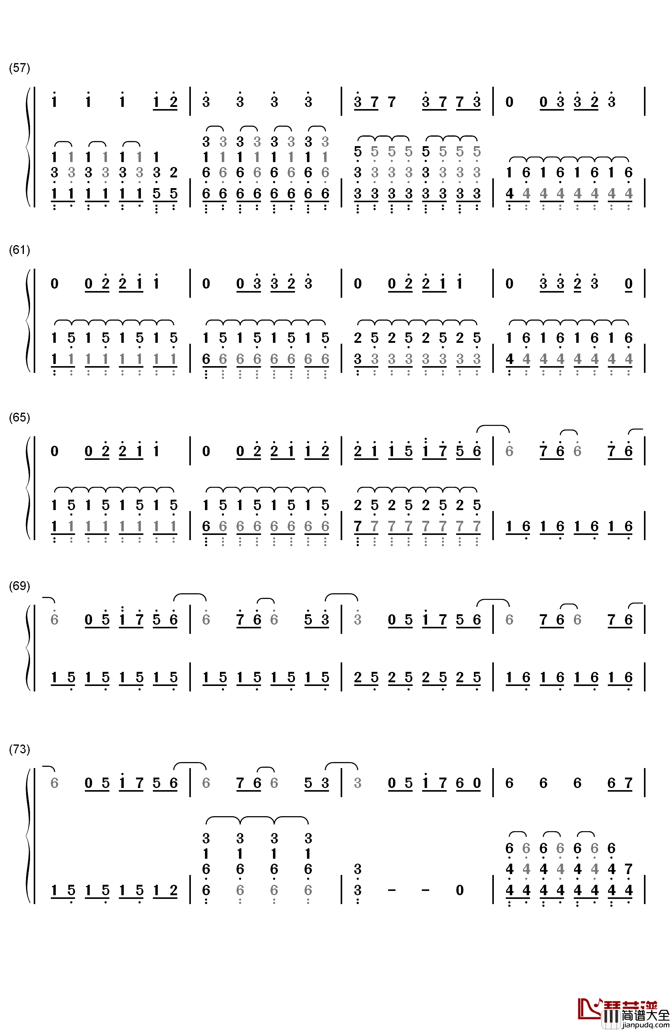 Beautiful_Now钢琴简谱_数字双手_Zedd