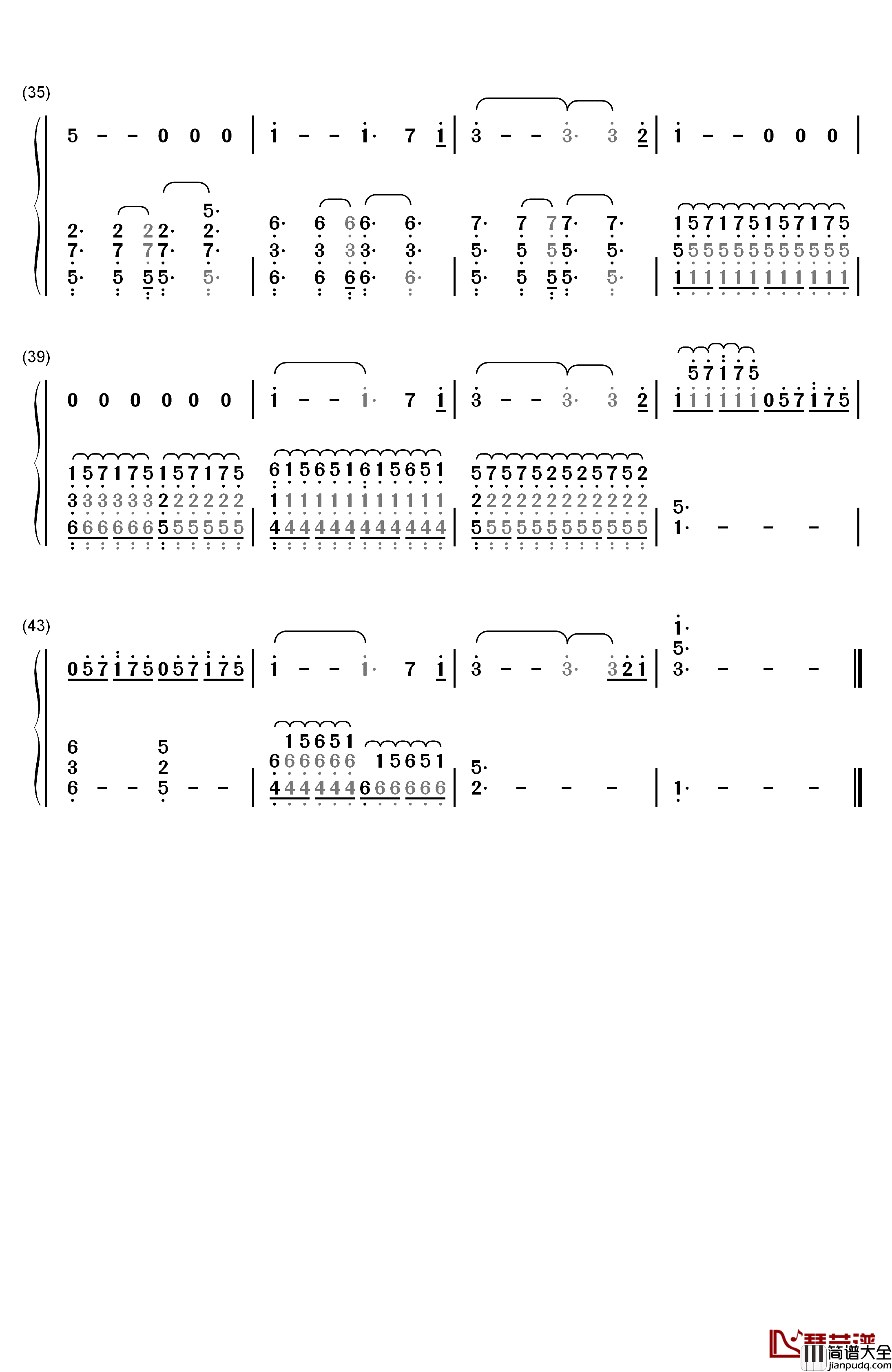 Ave_Maria钢琴简谱_数字双手_Beyoncé