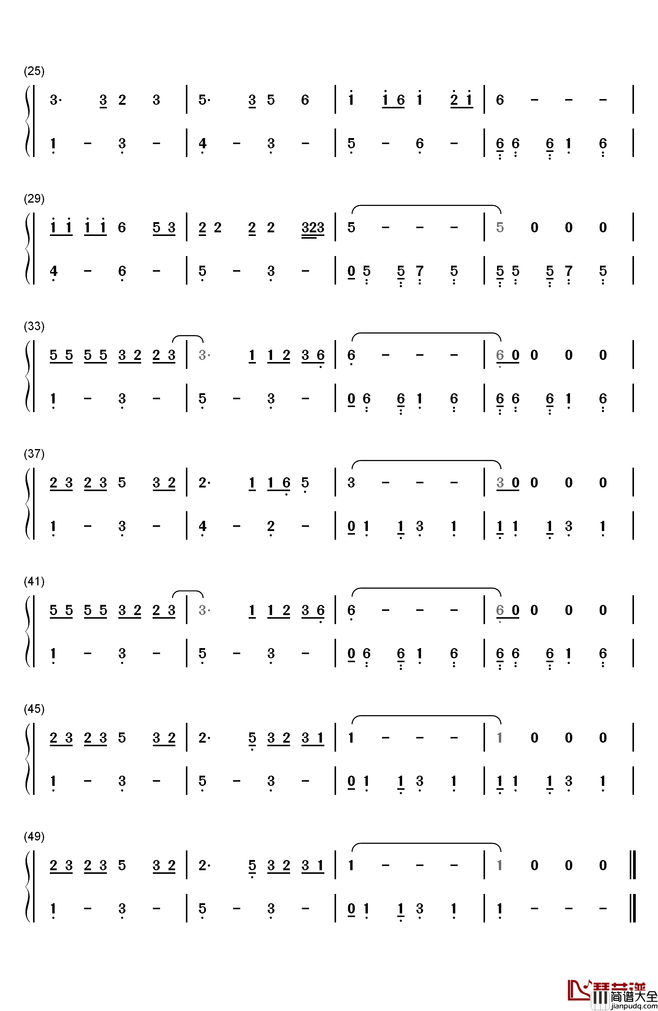 恋曲1990钢琴简谱_数字双手_罗大佑