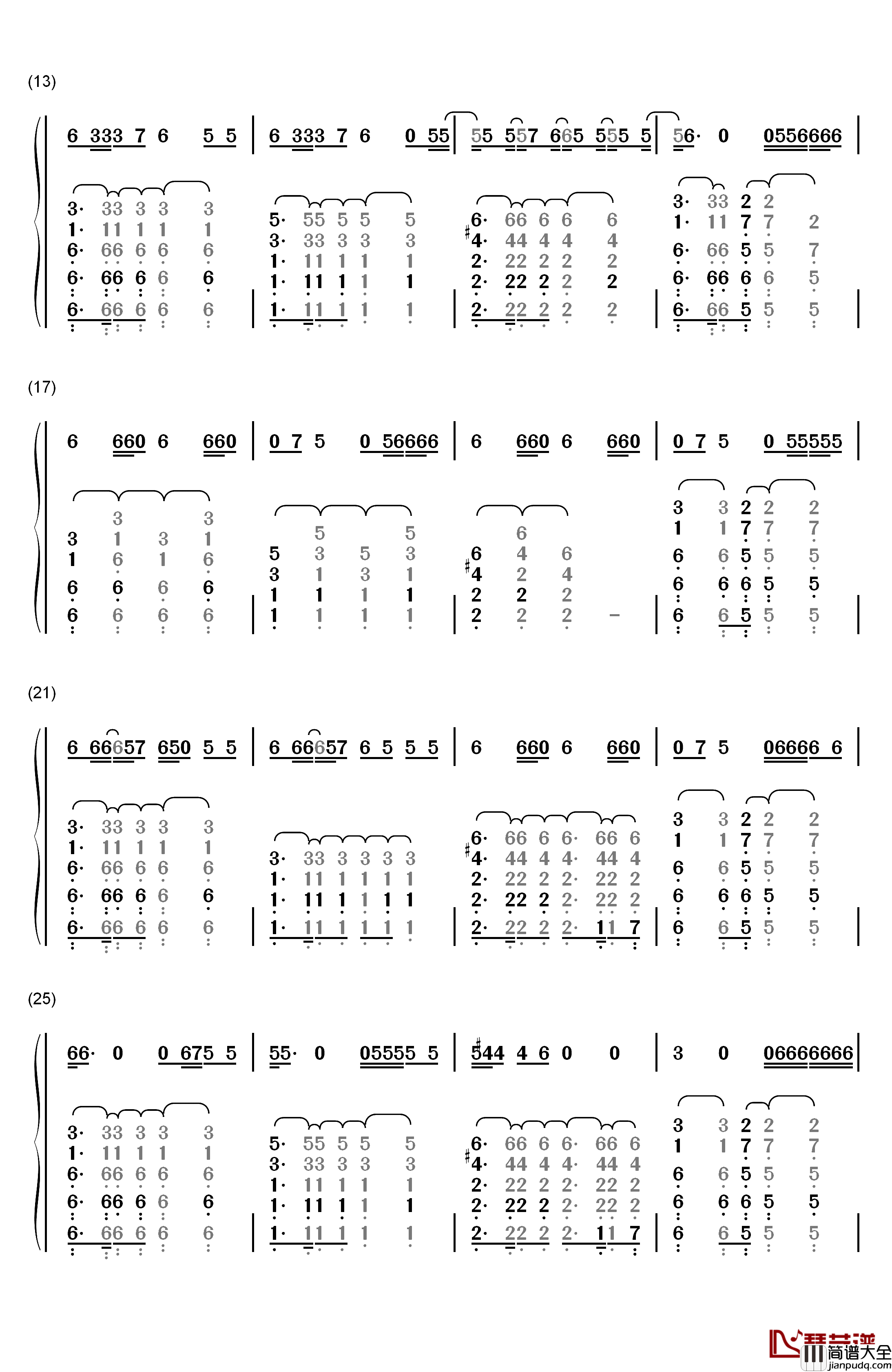 Good_for_You钢琴简谱_数字双手_Selena_Gomez