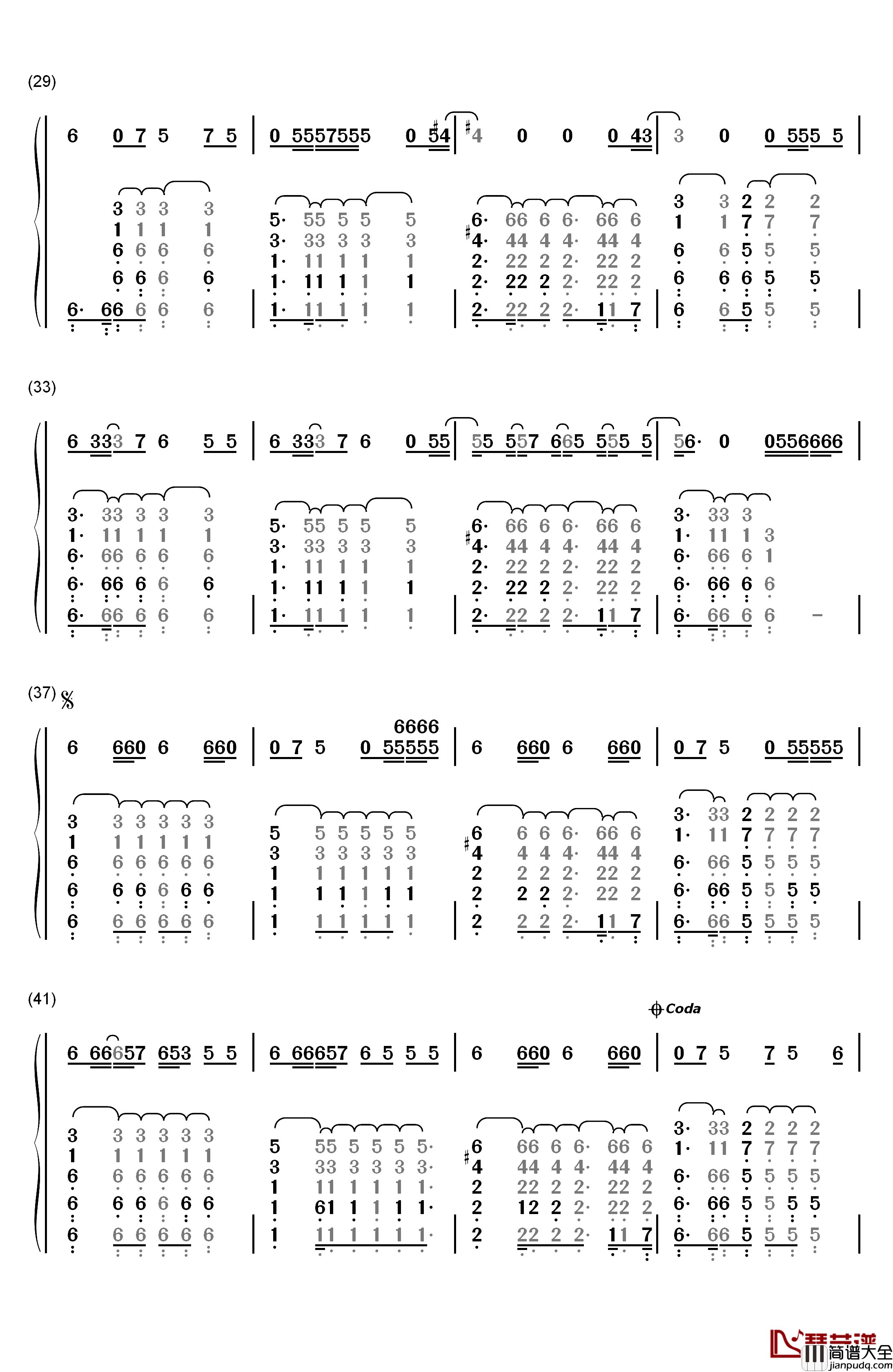 Good_for_You钢琴简谱_数字双手_Selena_Gomez