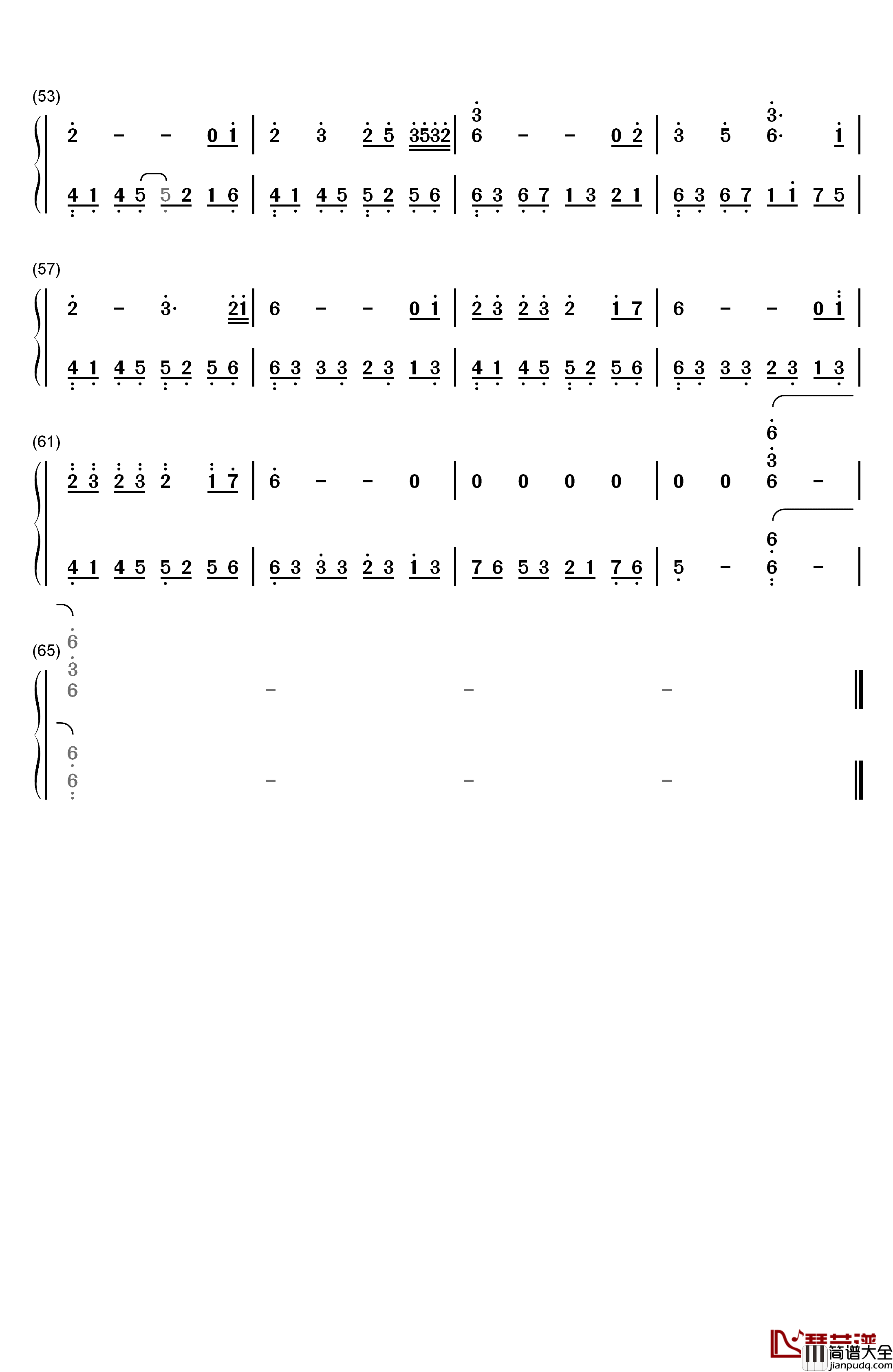 祭奠之歌钢琴简谱_数字双手_林原惠美