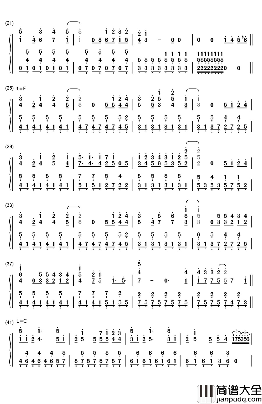 Territory钢琴简谱_数字双手_荒川美穂&生田善子&山根希美