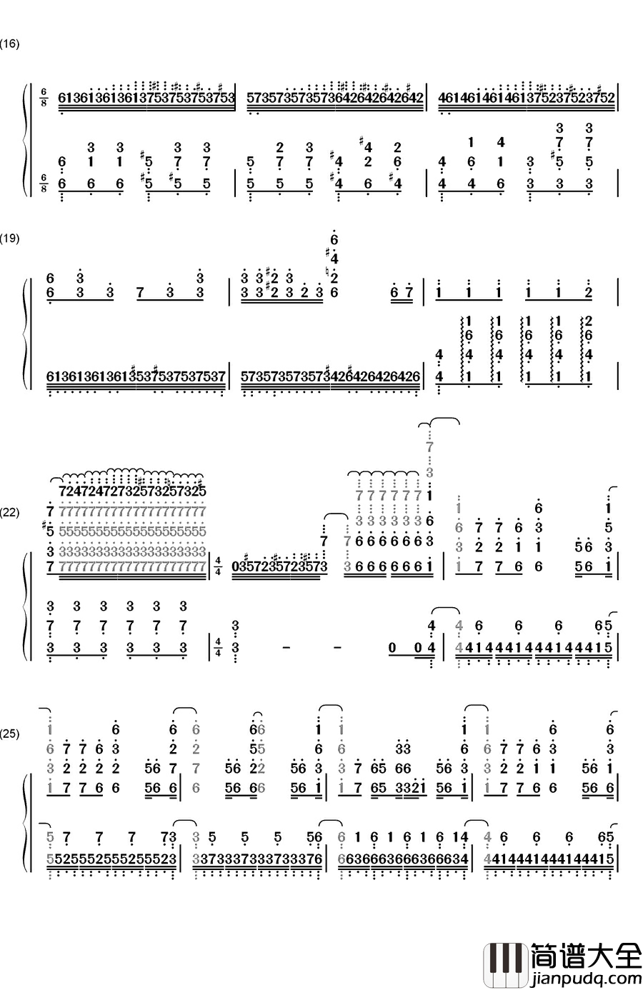 Clattanoia钢琴简谱_数字双手_OxT（大石昌良×Tom_H@ck）