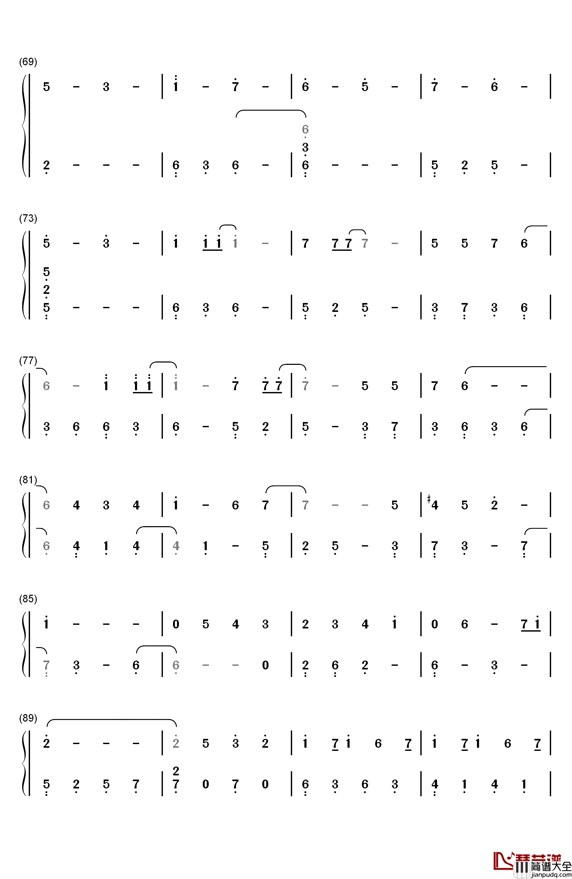 爱在记忆中找你钢琴简谱_数字双手_林峯