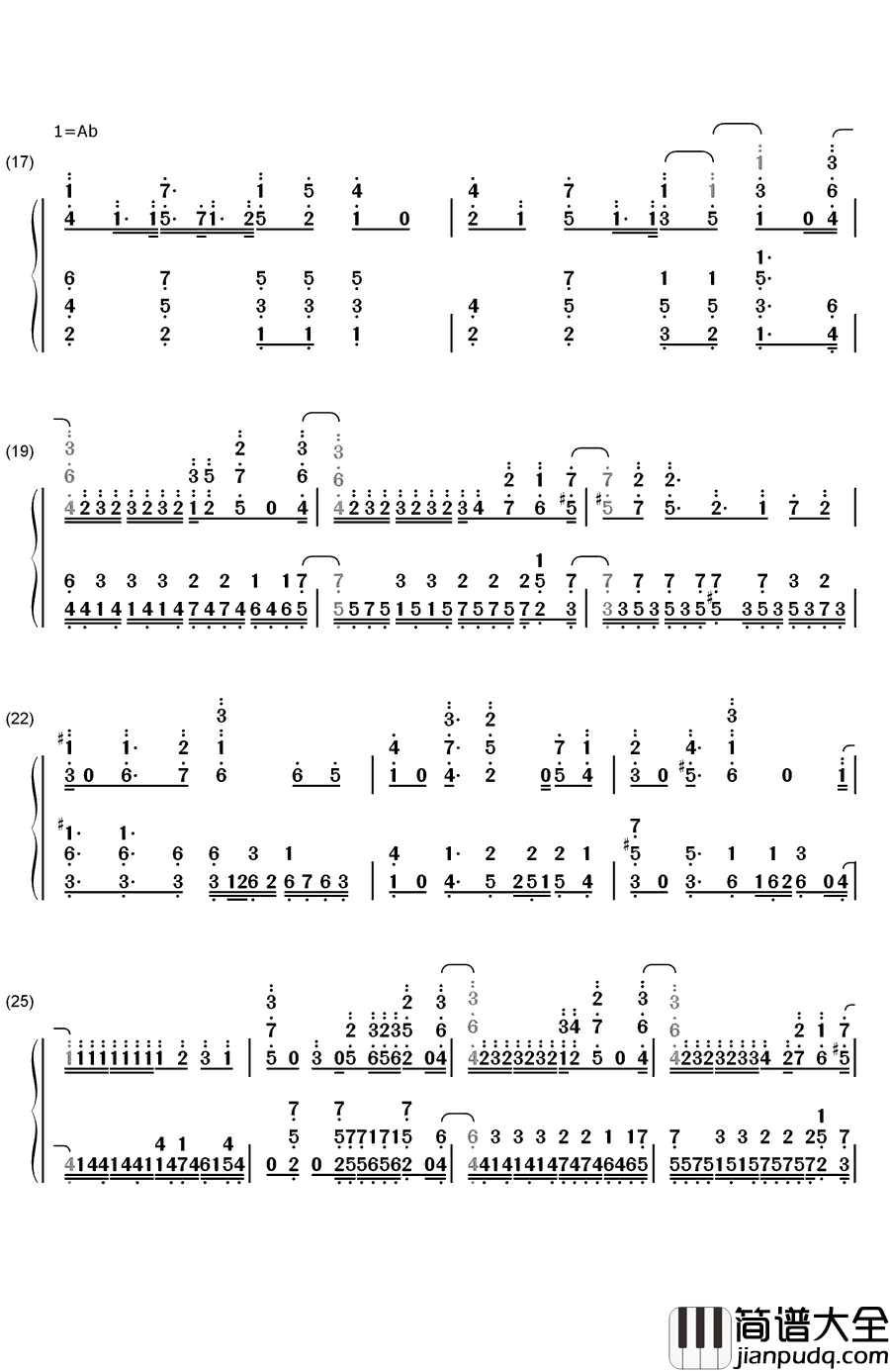 Punch_Line钢琴简谱_数字双手_翔子炭♥电波组