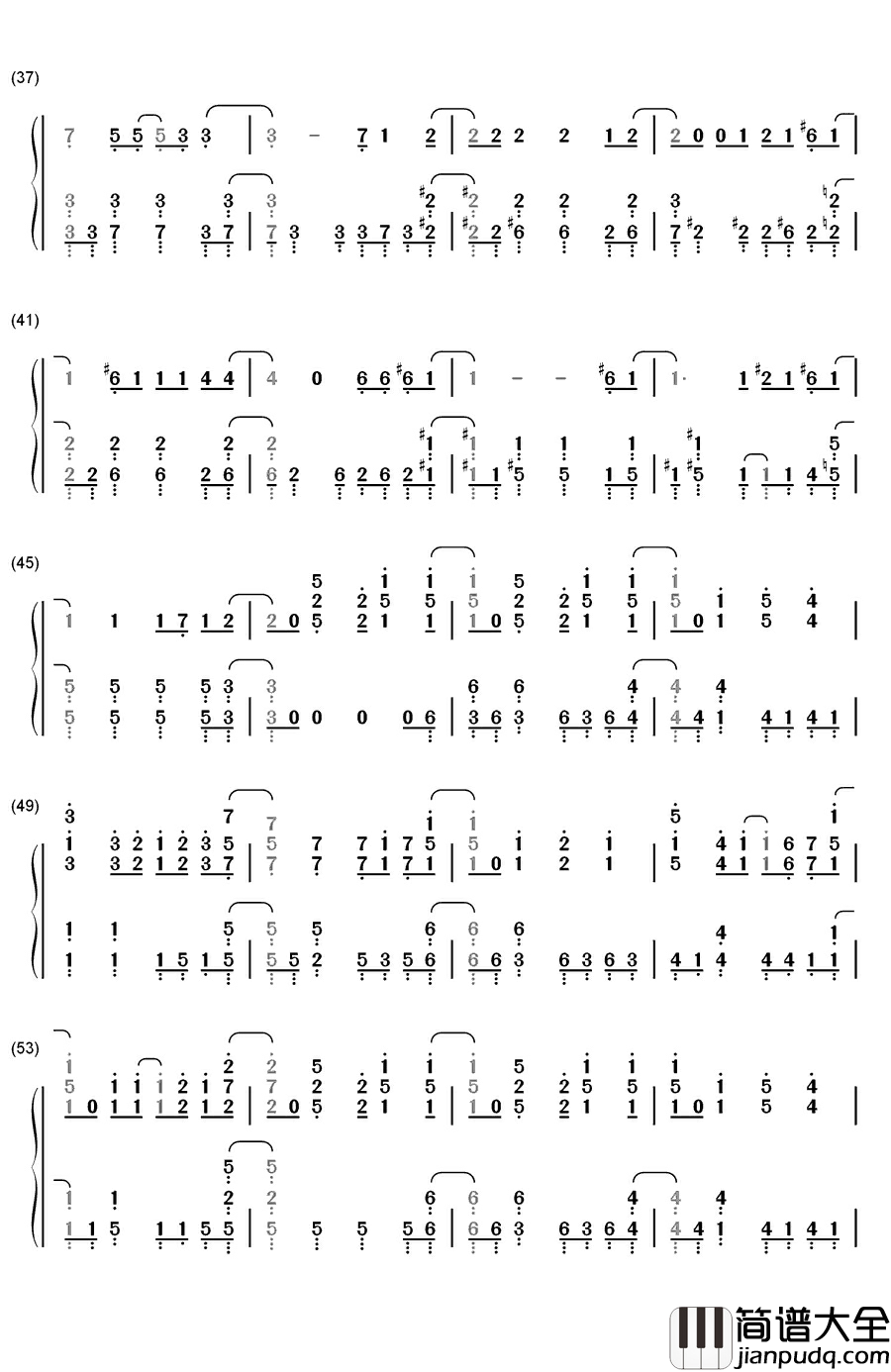 NEVER钢琴简谱_数字双手_小林竜之&铃木このみ