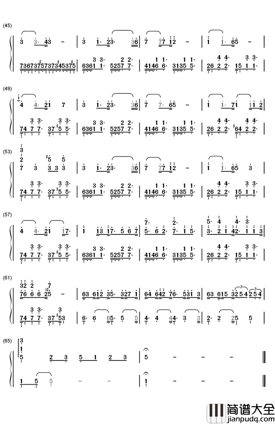 Suspenseful_Third_Day钢琴简谱_数字双手_Kaeru_Underground