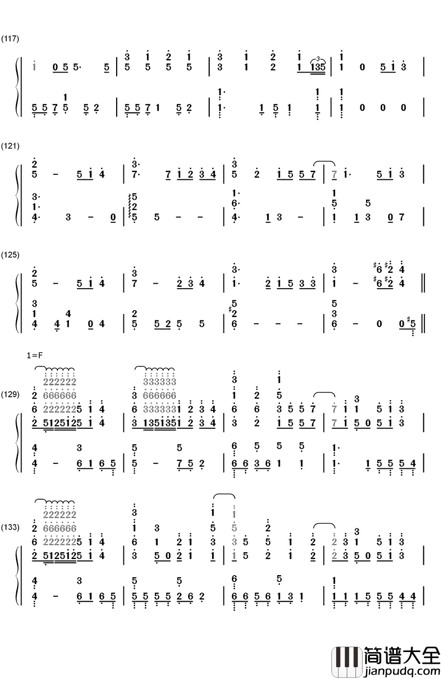ダイバー钢琴简谱_数字双手_KANA_BOON