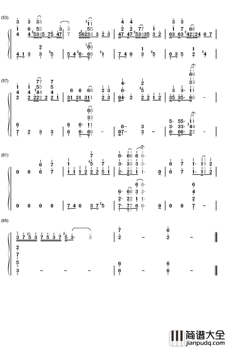 贝多芬病毒钢琴简谱_数字双手_贝多芬