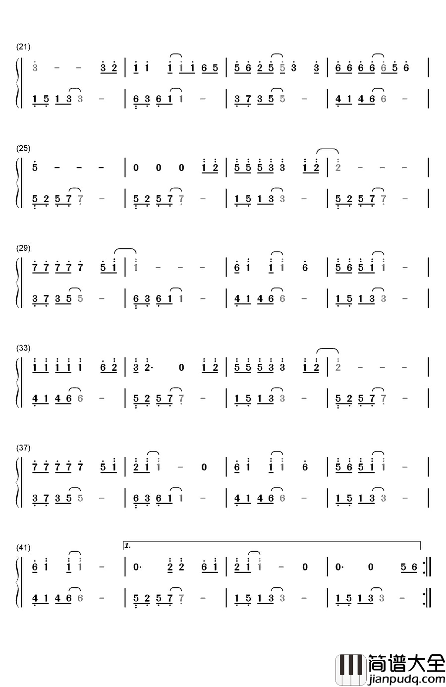 香水有毒钢琴简谱_数字双手_胡杨林