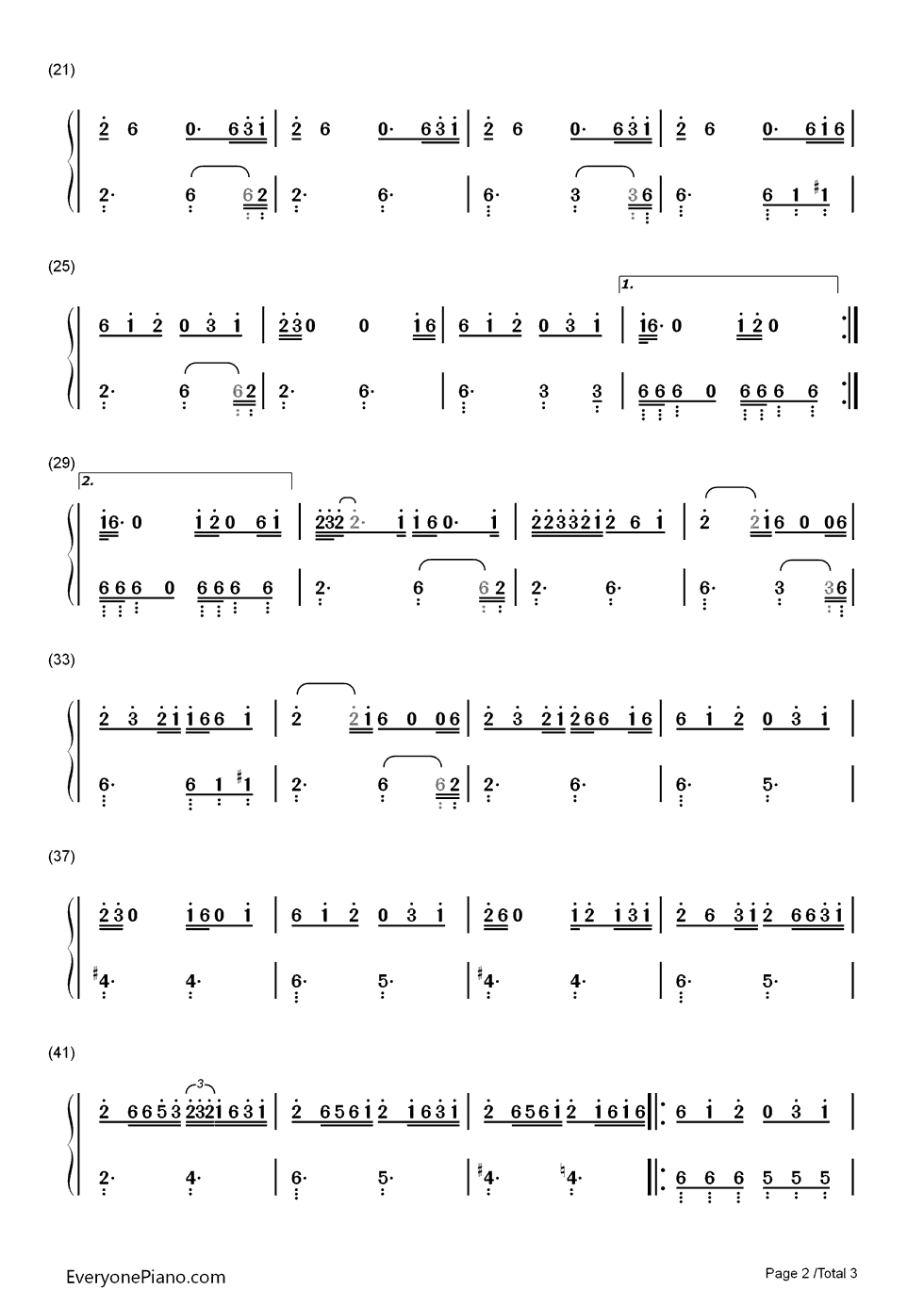 Earned_It钢琴简谱_数字双手_The_Weeknd