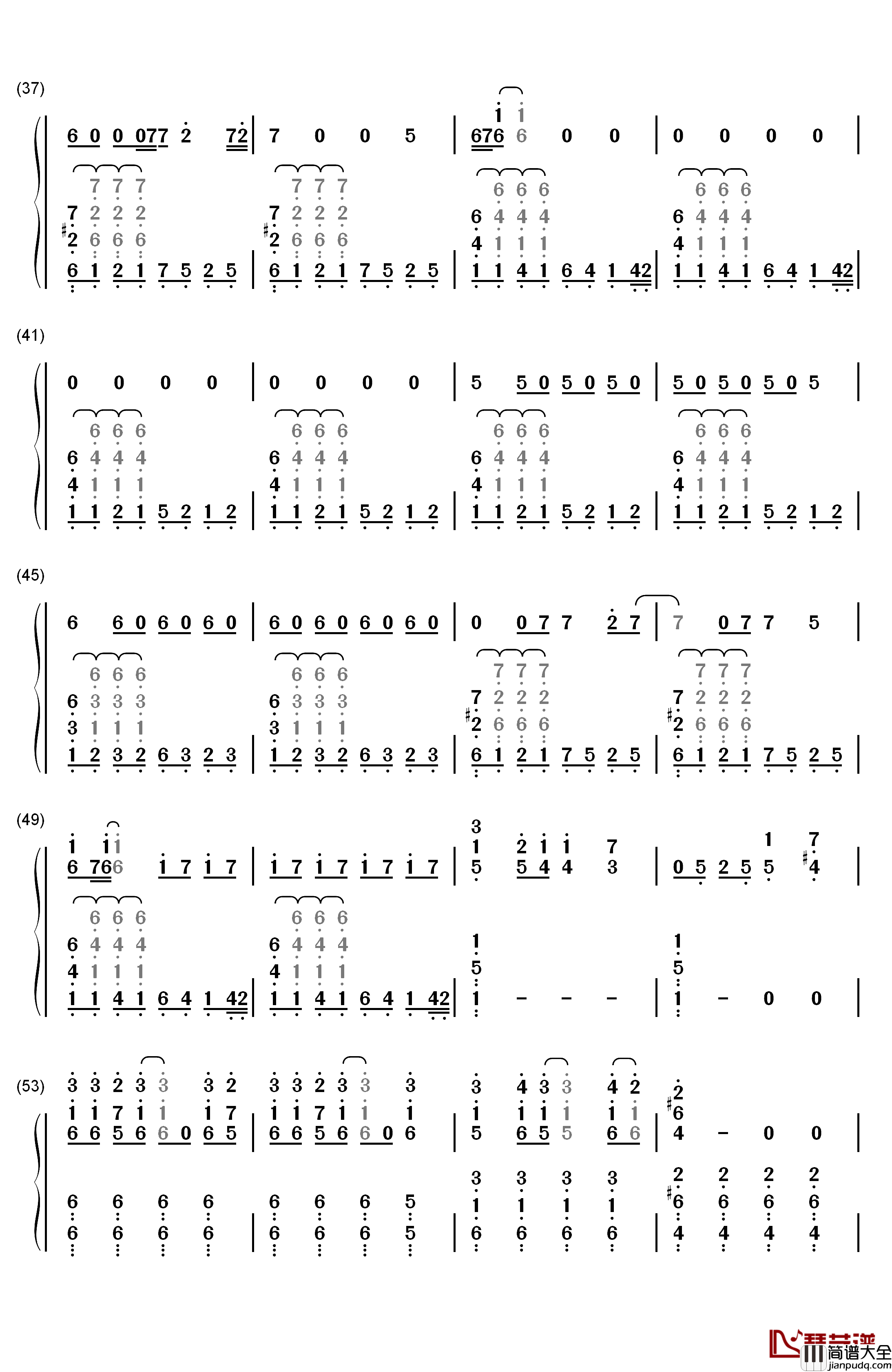 Us_and_Them钢琴简谱_数字双手_Pink_Floyd