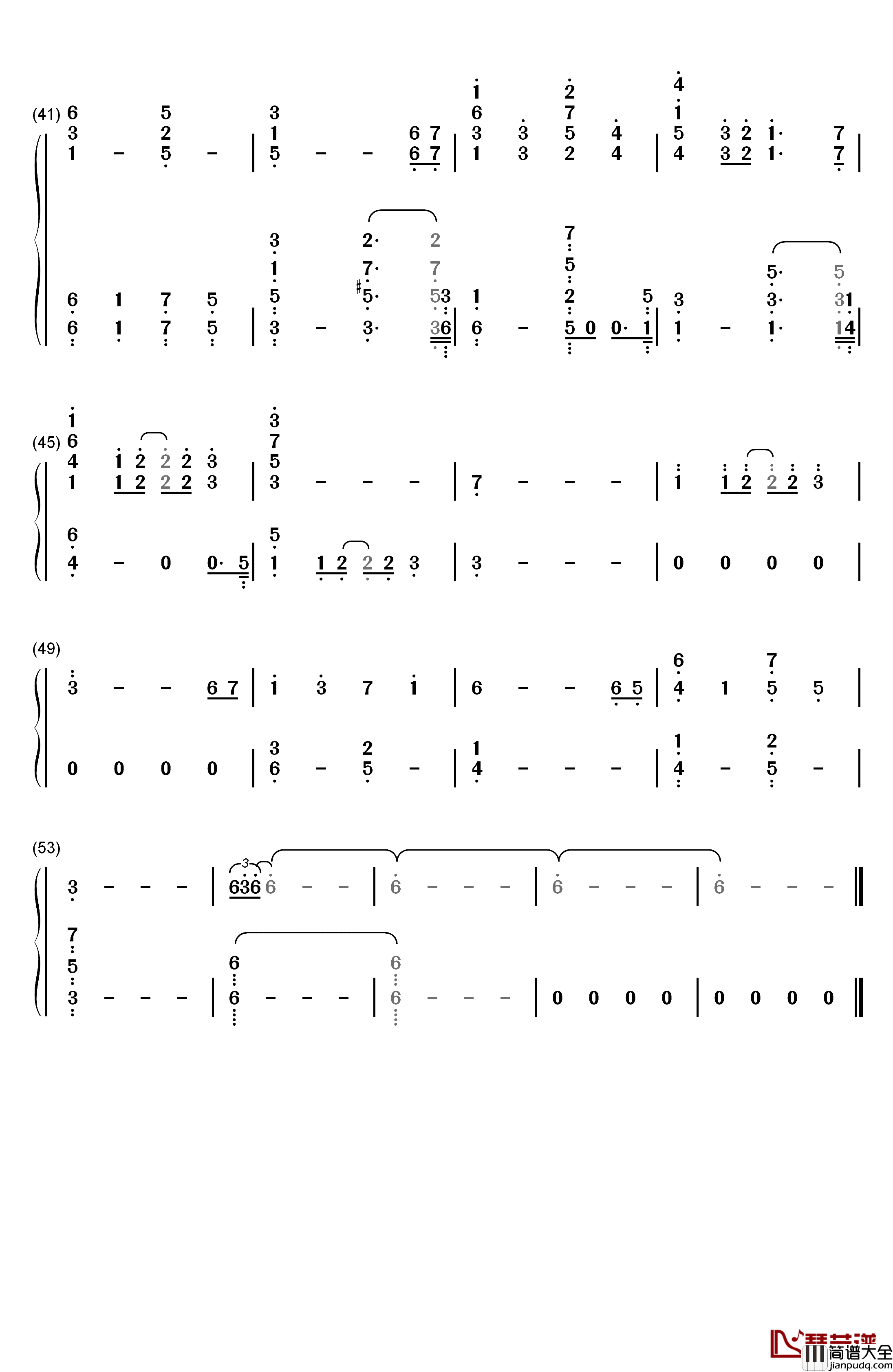 你与我相似钢琴简谱_数字双手_See_Saw