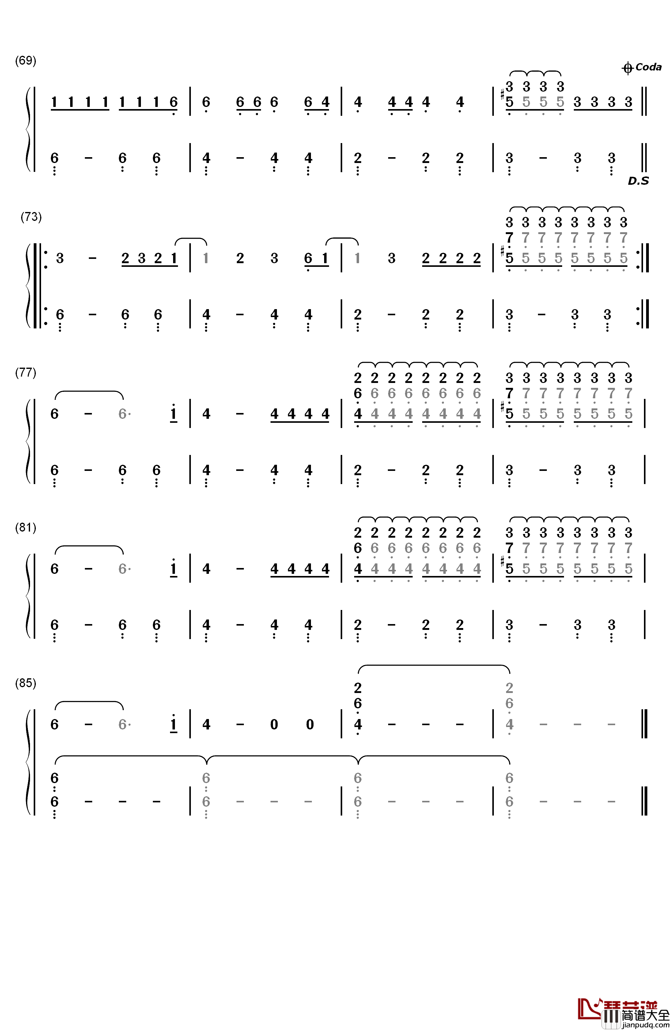 High_by_the_Beach钢琴简谱_数字双手_Lana_Del_Rey