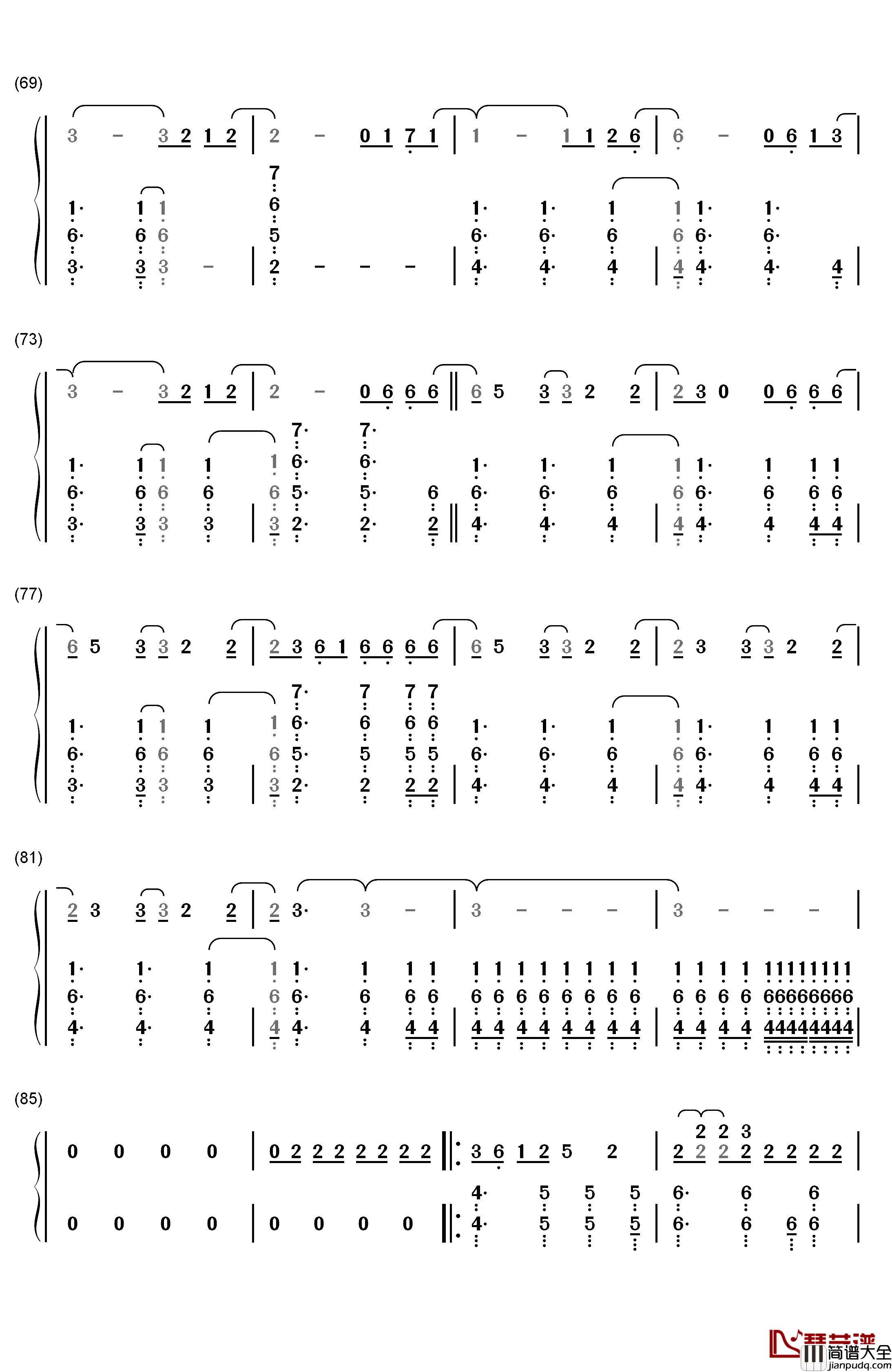 On_My_Mind钢琴简谱_数字双手_Ellie_Goulding