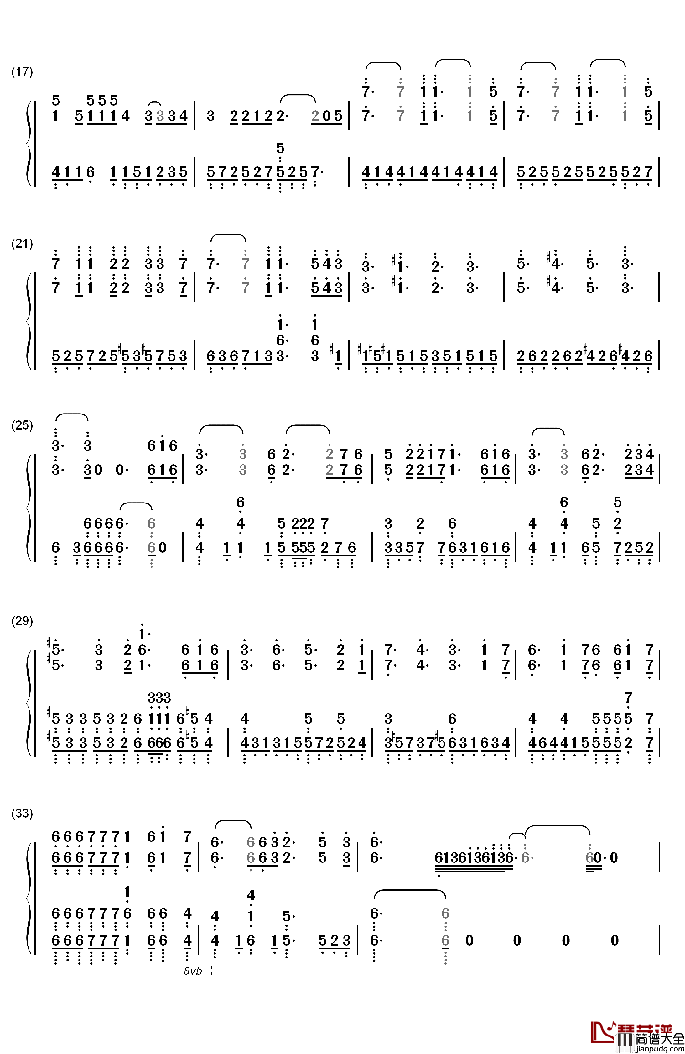 Last_Stardust钢琴简谱_数字双手_Aimer