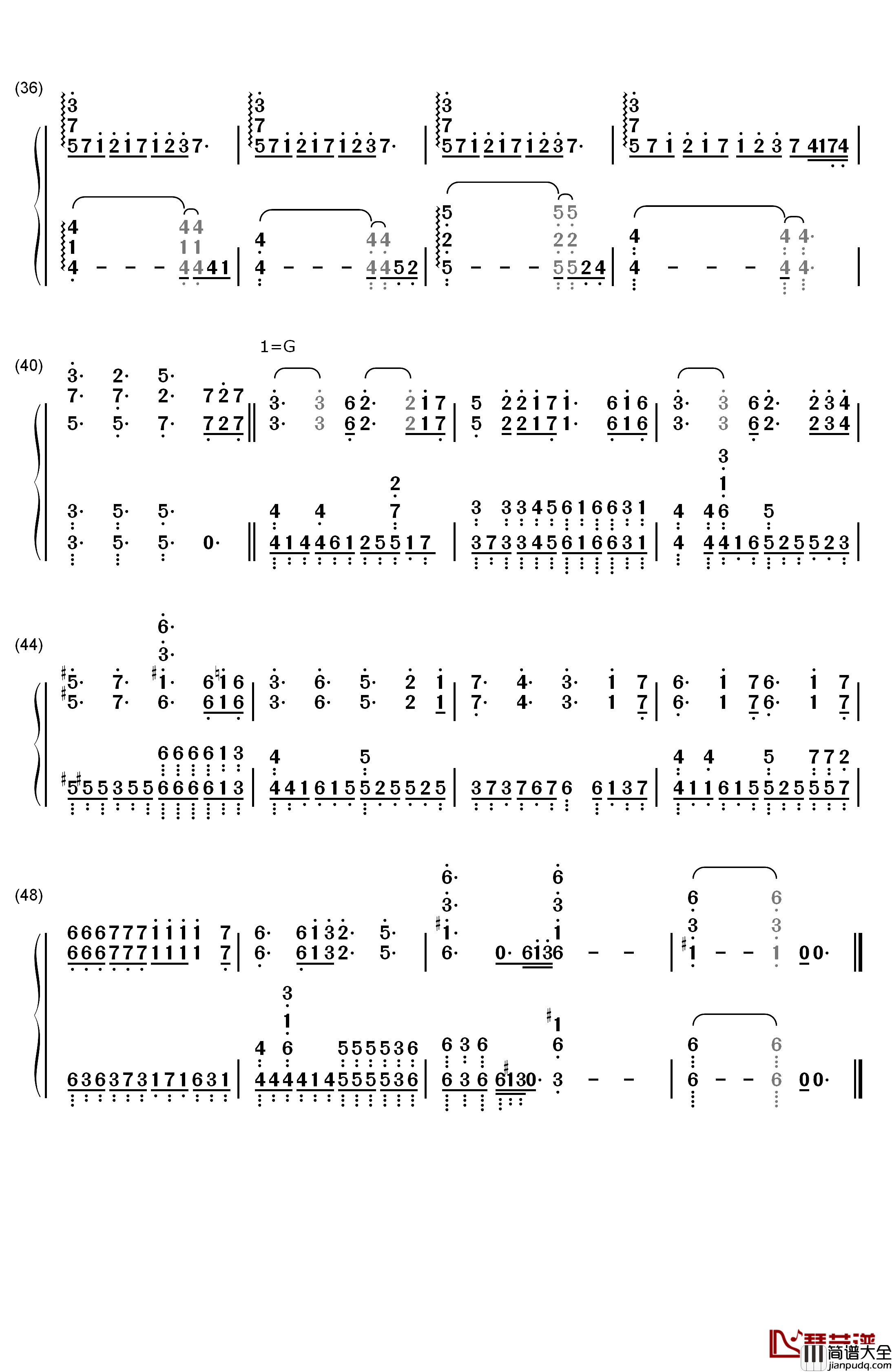 Last_Stardust钢琴简谱_数字双手_Aimer
