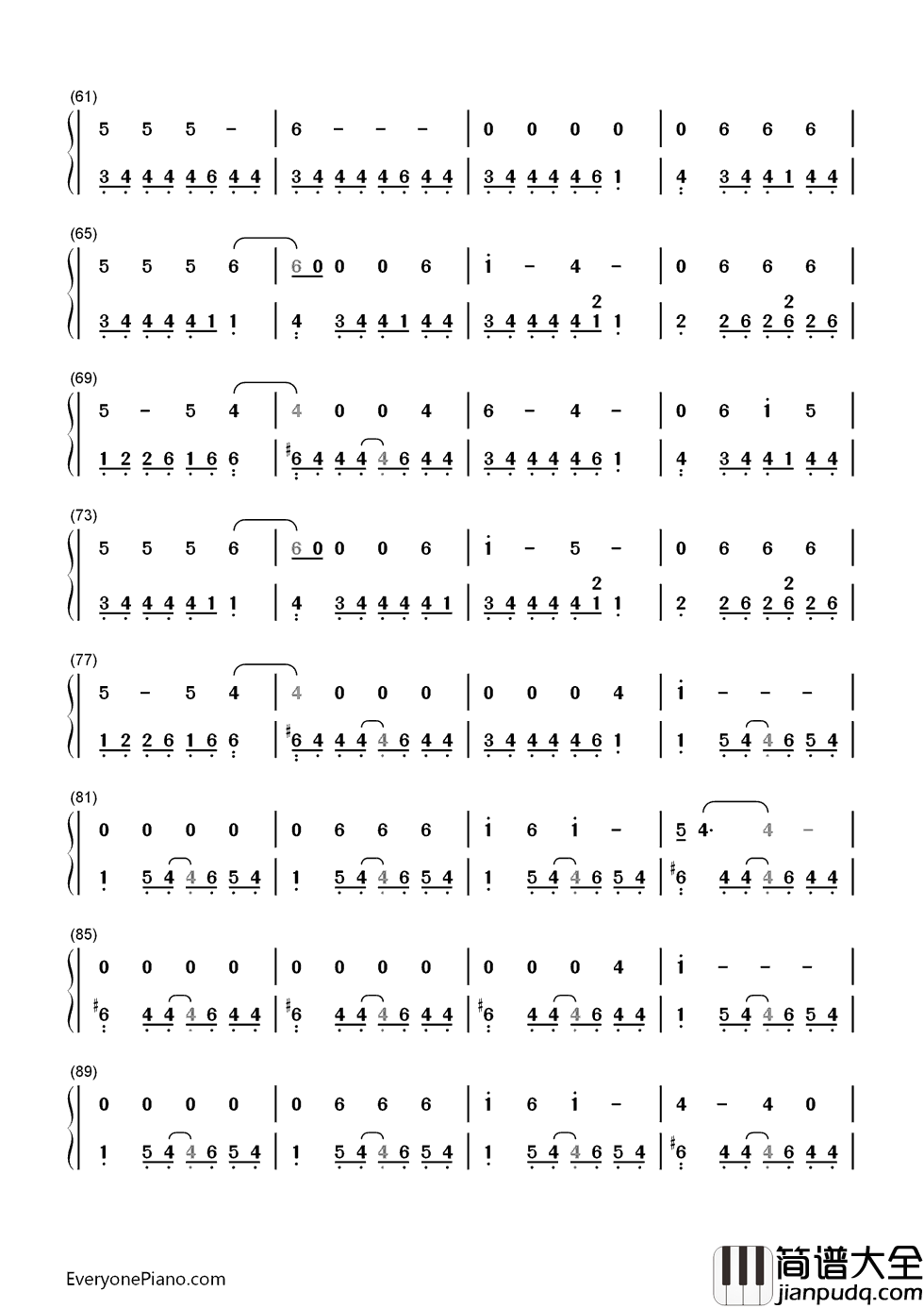 Heartbeats钢琴简谱_数字双手_Jose_Gonzalez