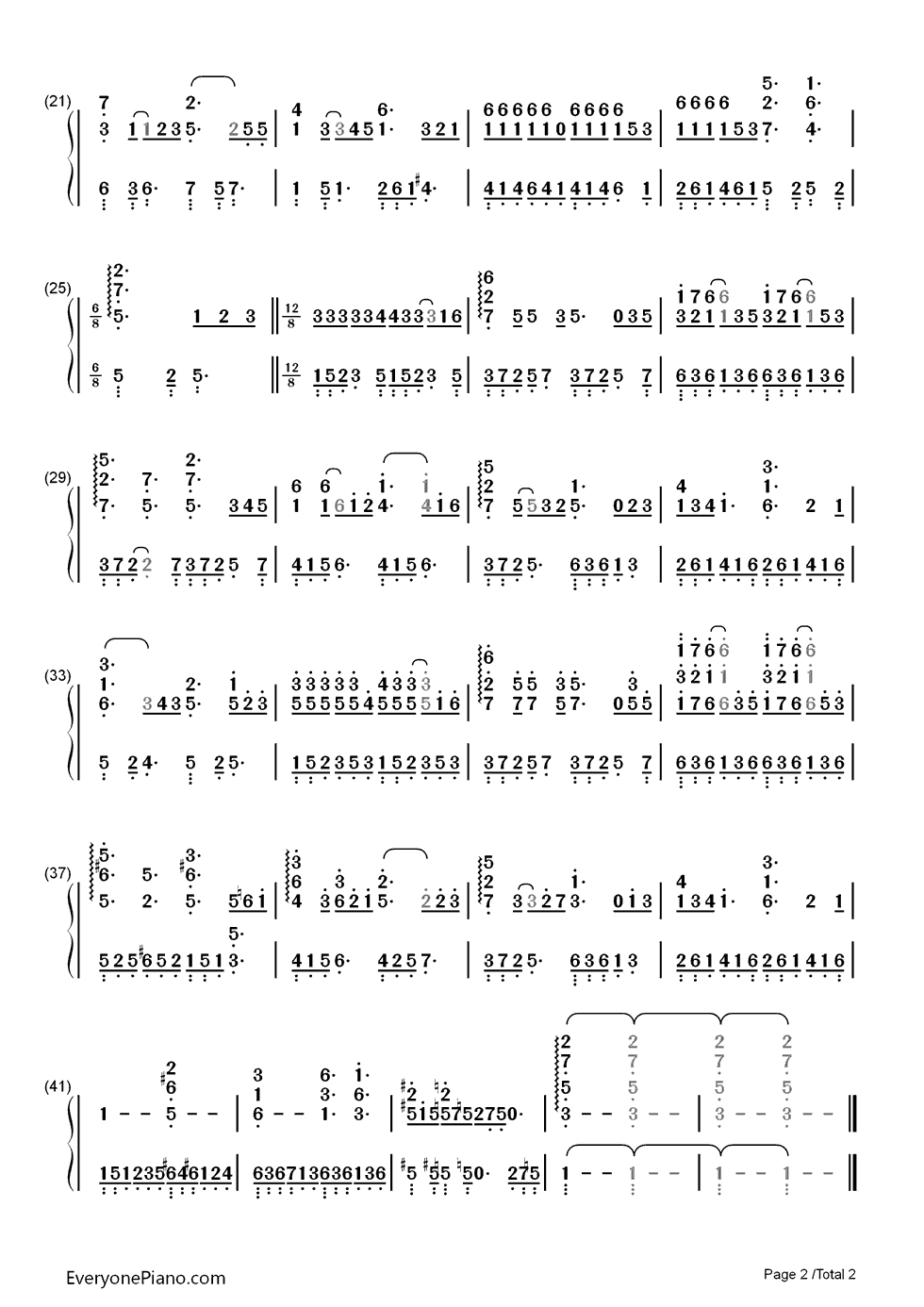 老街钢琴简谱_数字双手_李荣浩