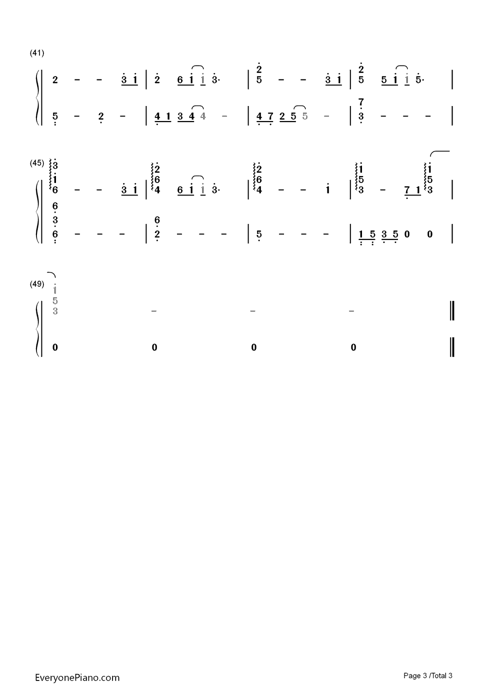 恐高的鸟钢琴简谱_数字双手_大鹏
