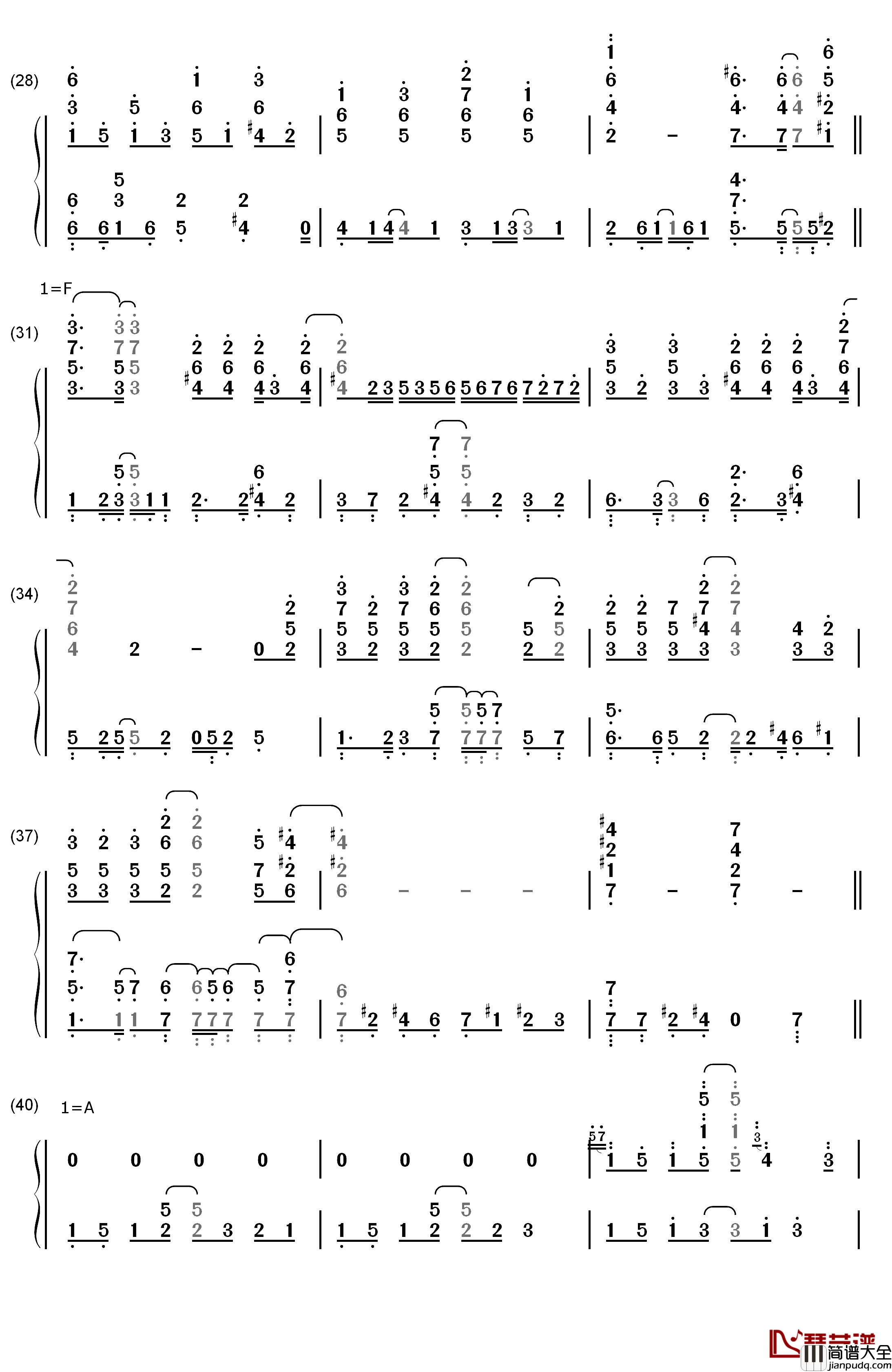 目标是神奇宝贝大师钢琴简谱_数字双手_松本梨香
