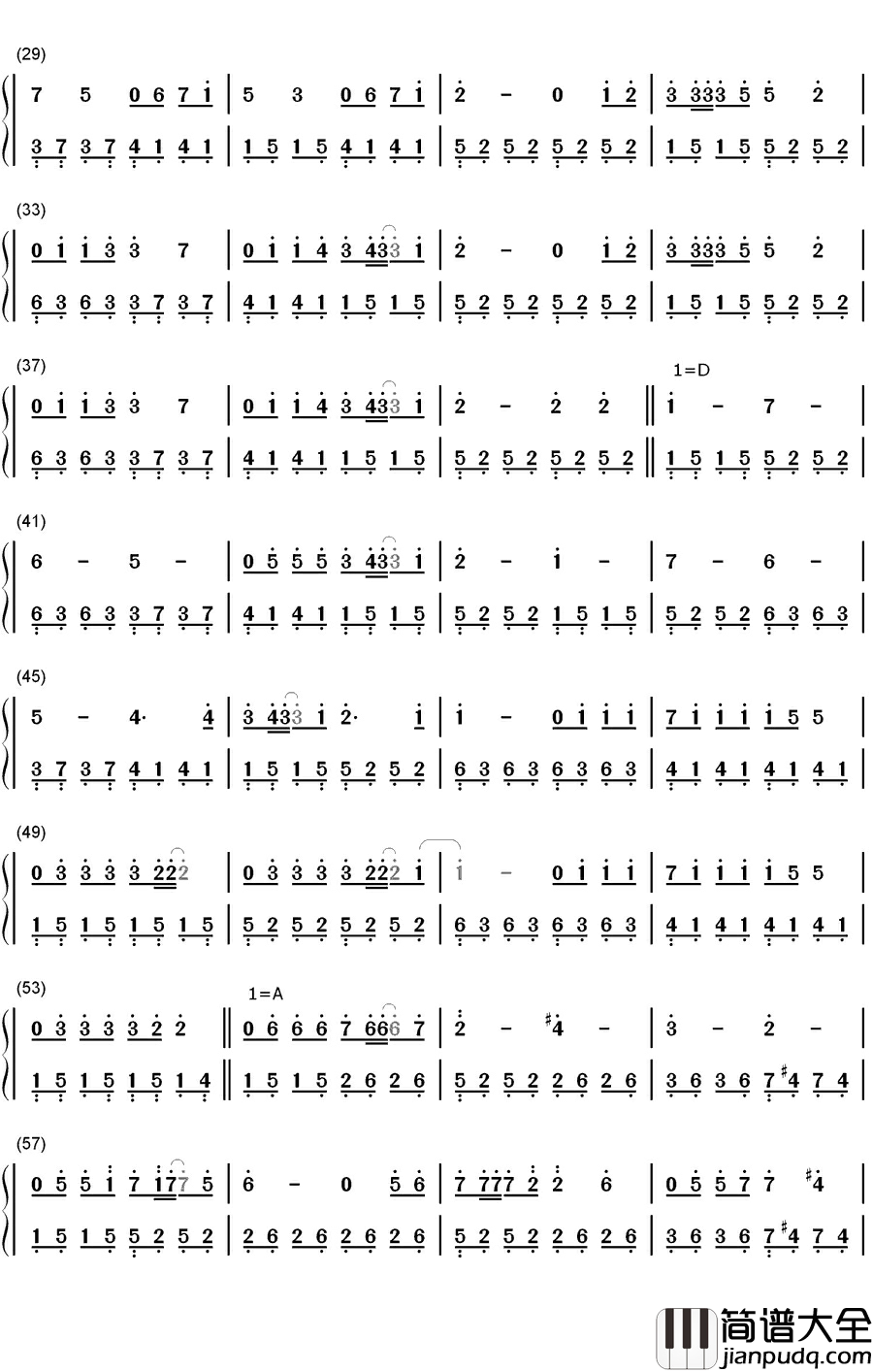 Beautiful_in_White钢琴简谱_数字双手_Westlife