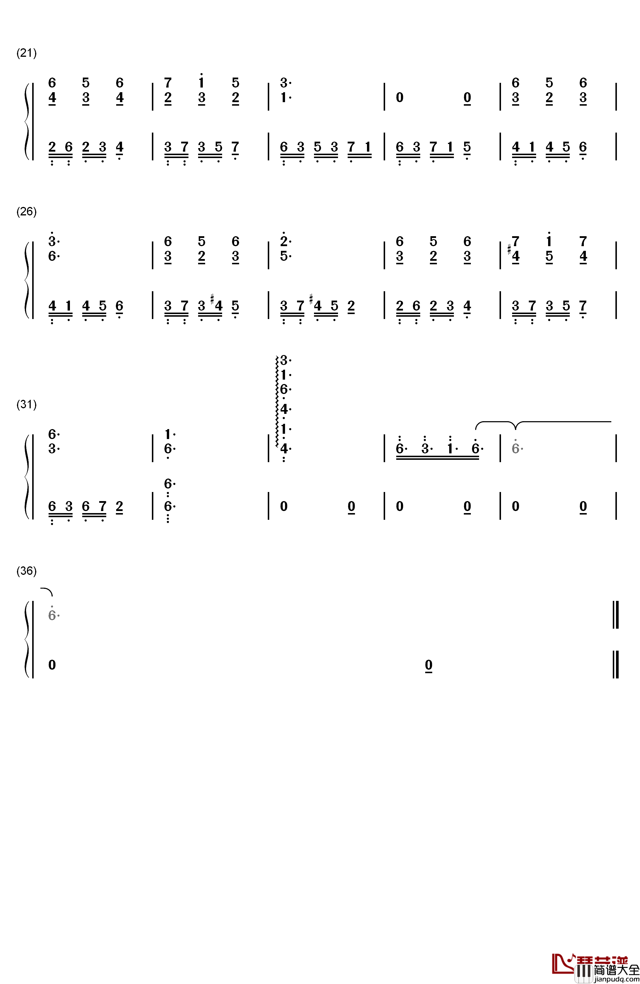 かがみだけ違うクラスになっちゃった钢琴简谱_数字双手_神前晓