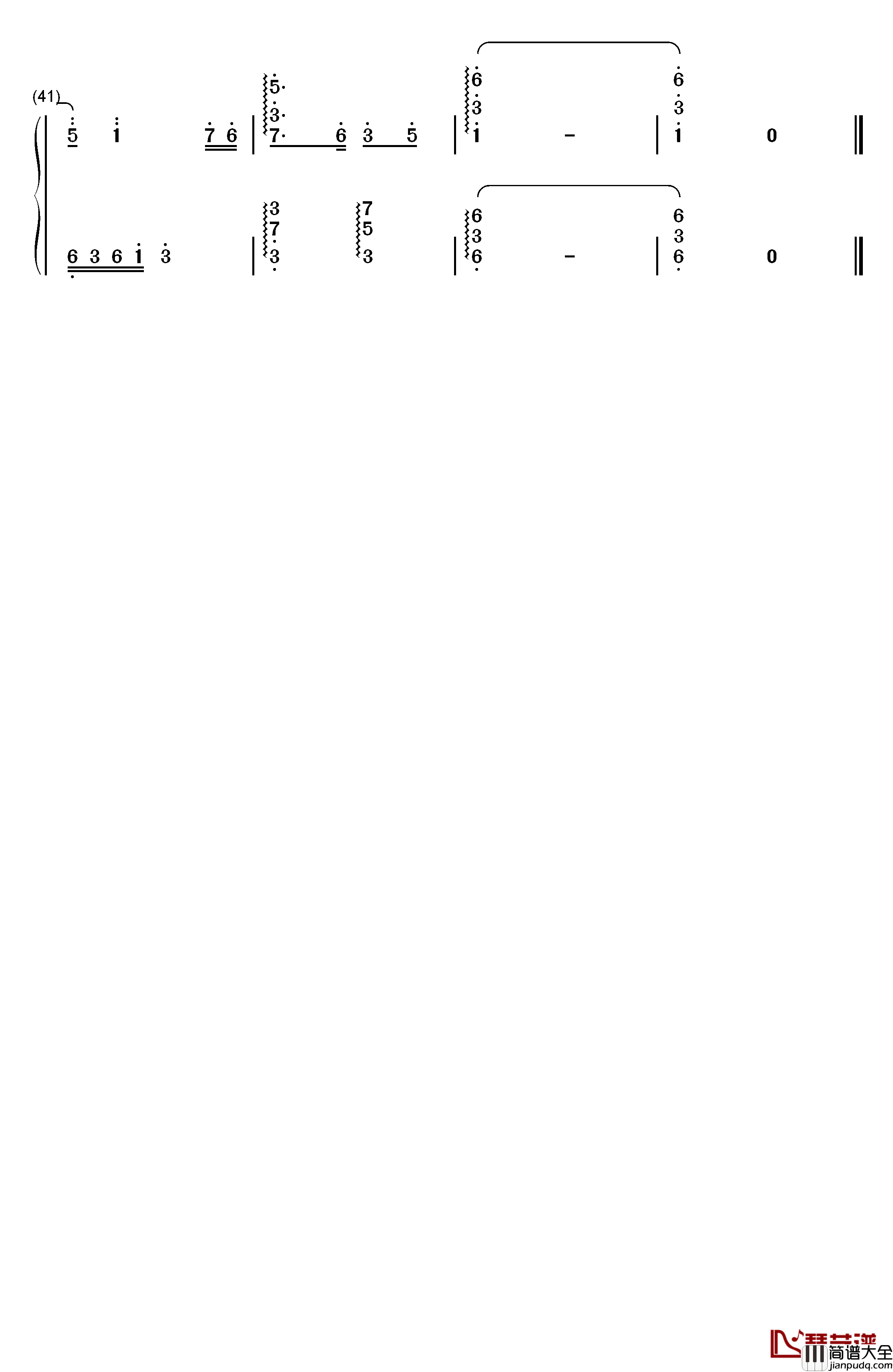 渴望钢琴简谱_数字双手_毛阿敏