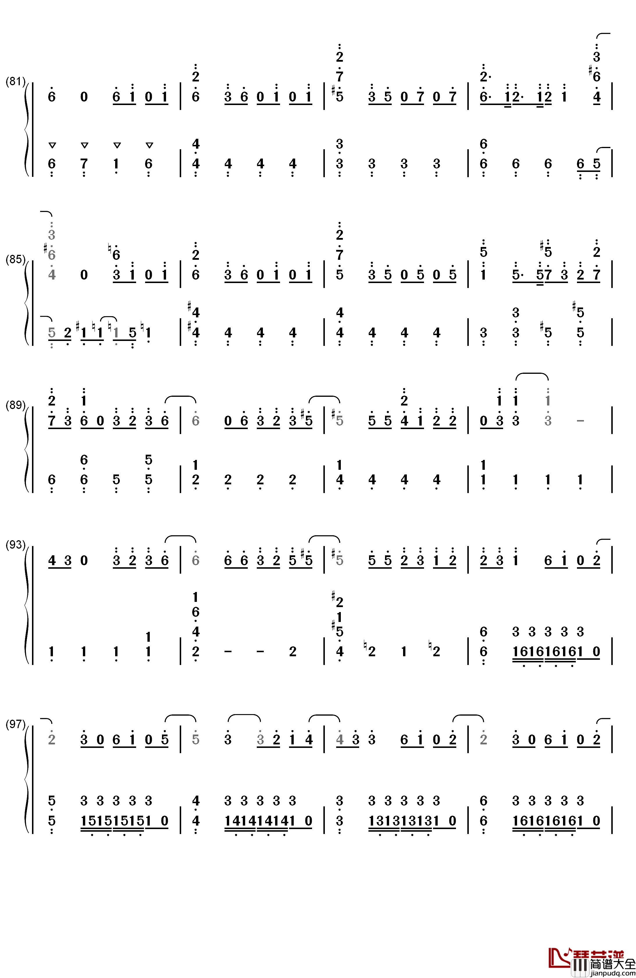 孤独兄弟钢琴简谱_数字双手_乃木坂46