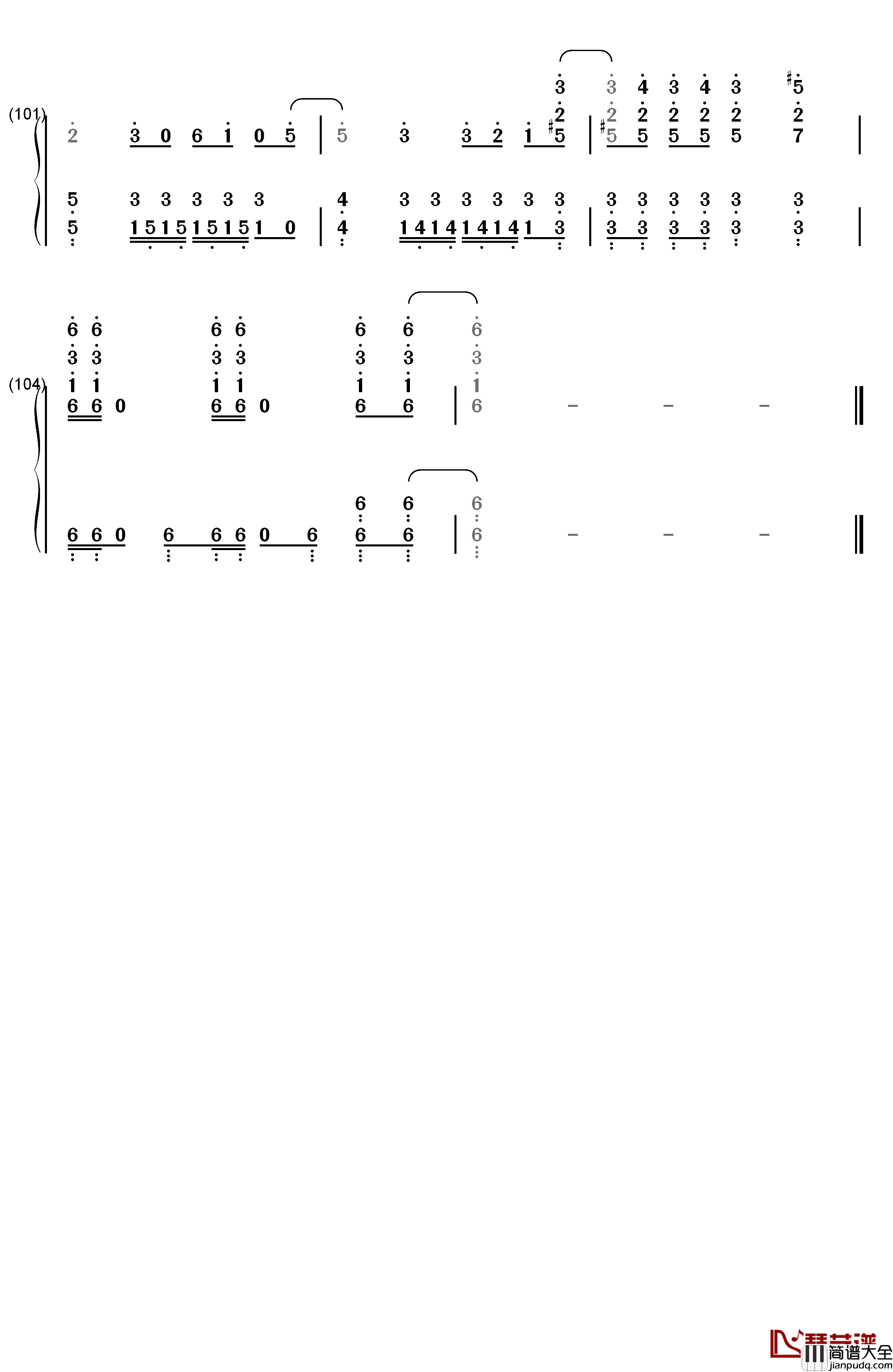 孤独兄弟钢琴简谱_数字双手_乃木坂46