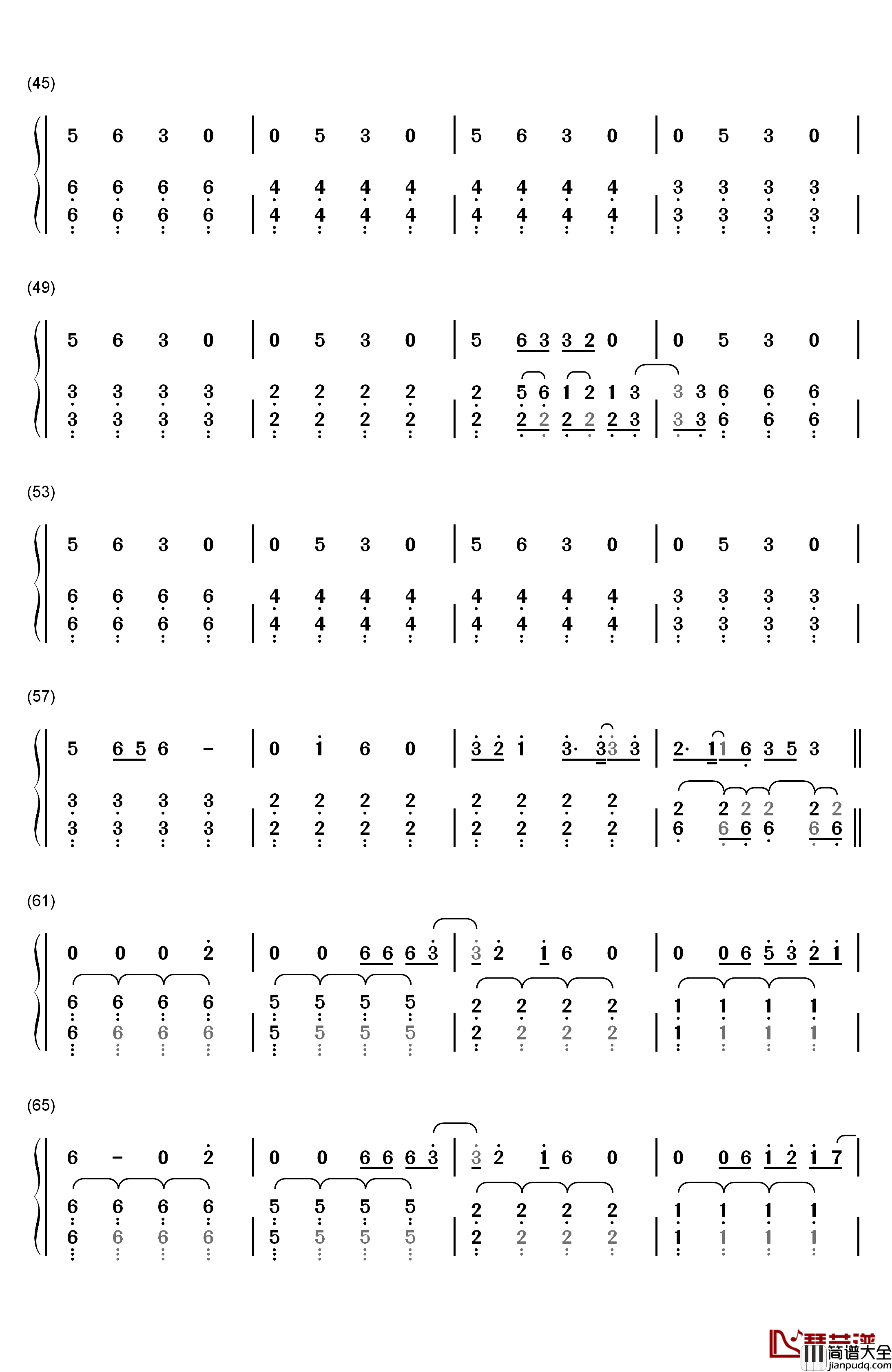 Starry_Eyed钢琴简谱_数字双手_Ellie_Goulding
