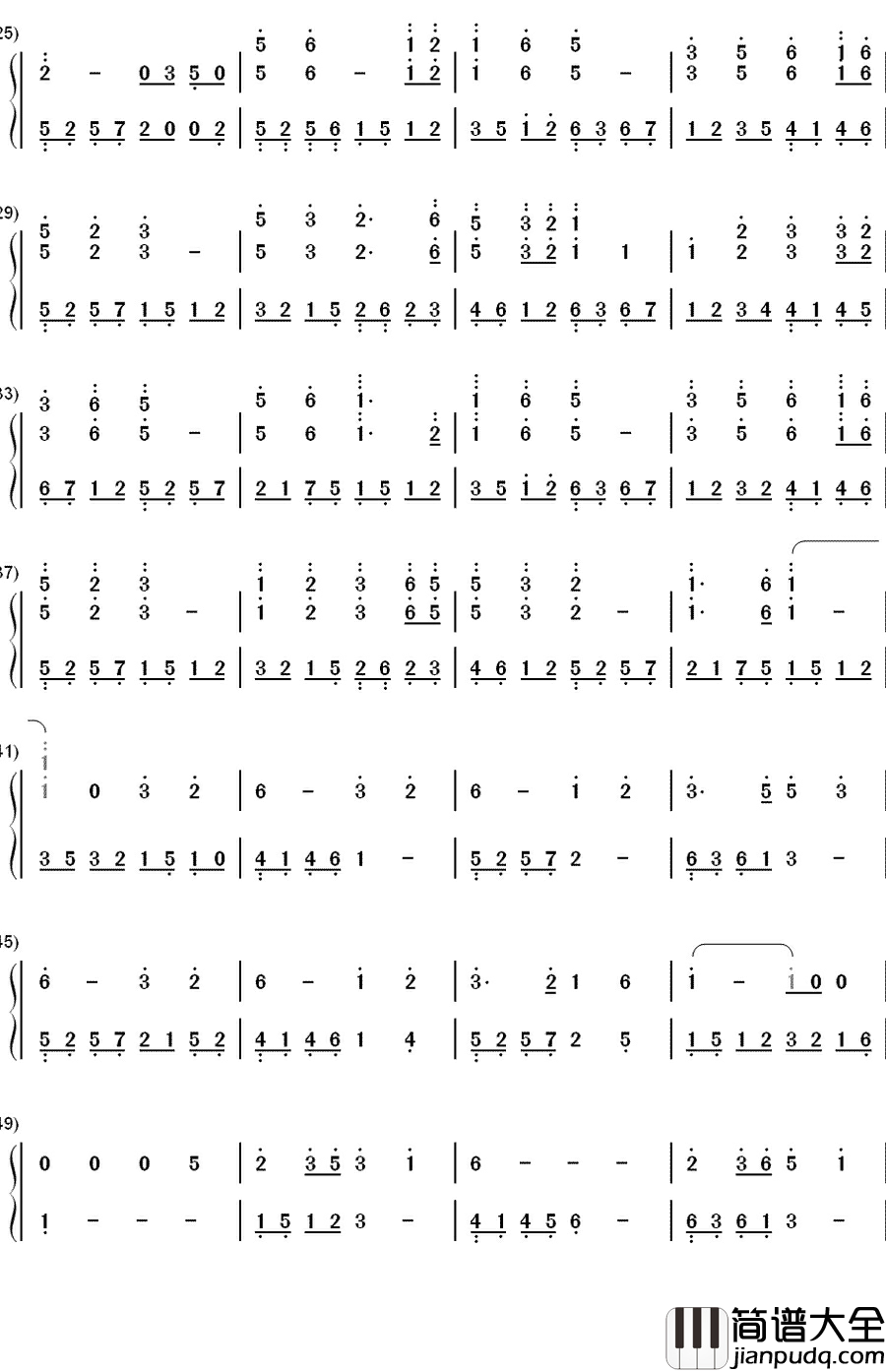 心愿（仙剑5）钢琴简谱_数字双手_陈依婷