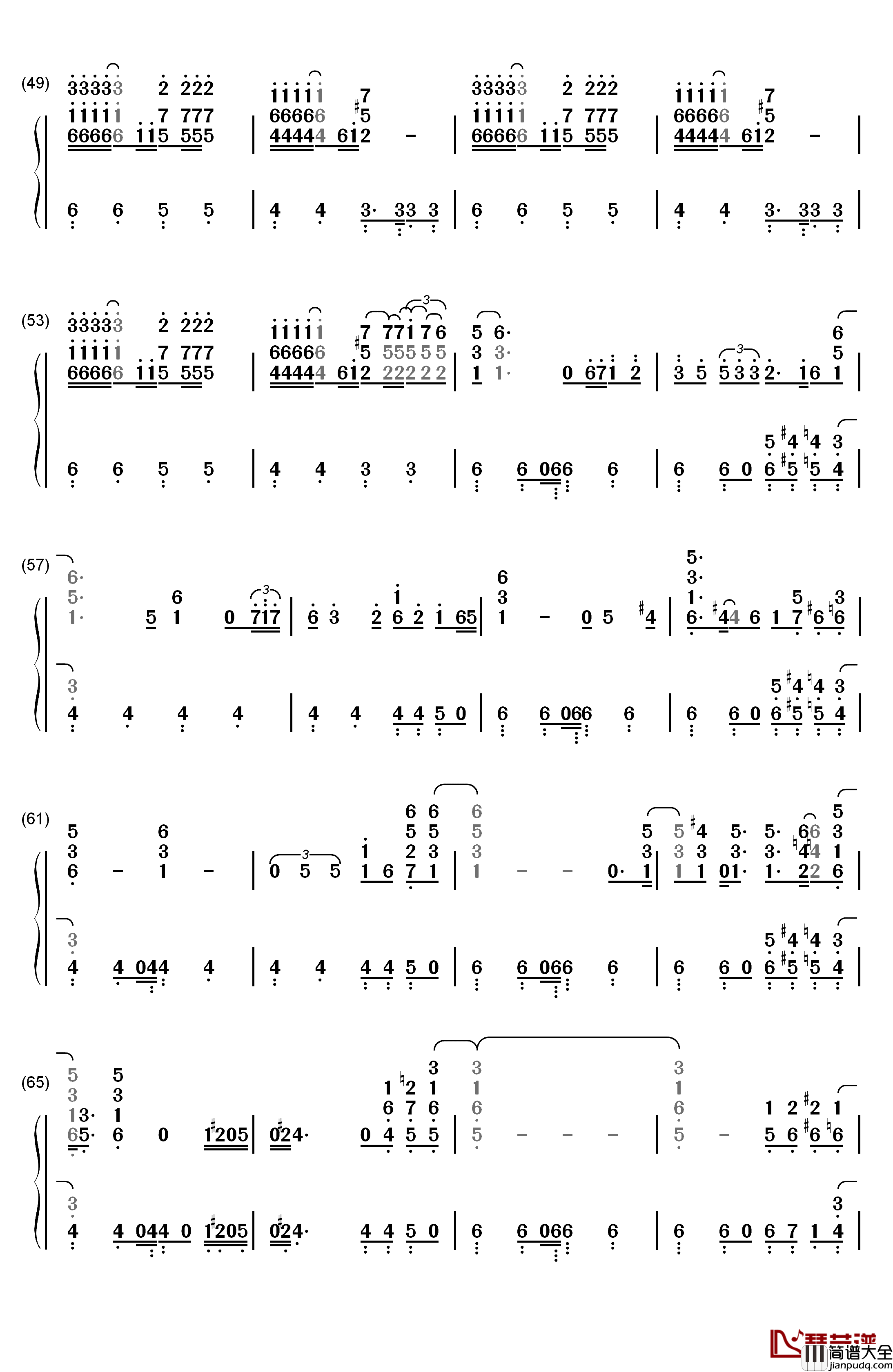 Samsonite_Man钢琴简谱_数字双手_Alicia_Keys