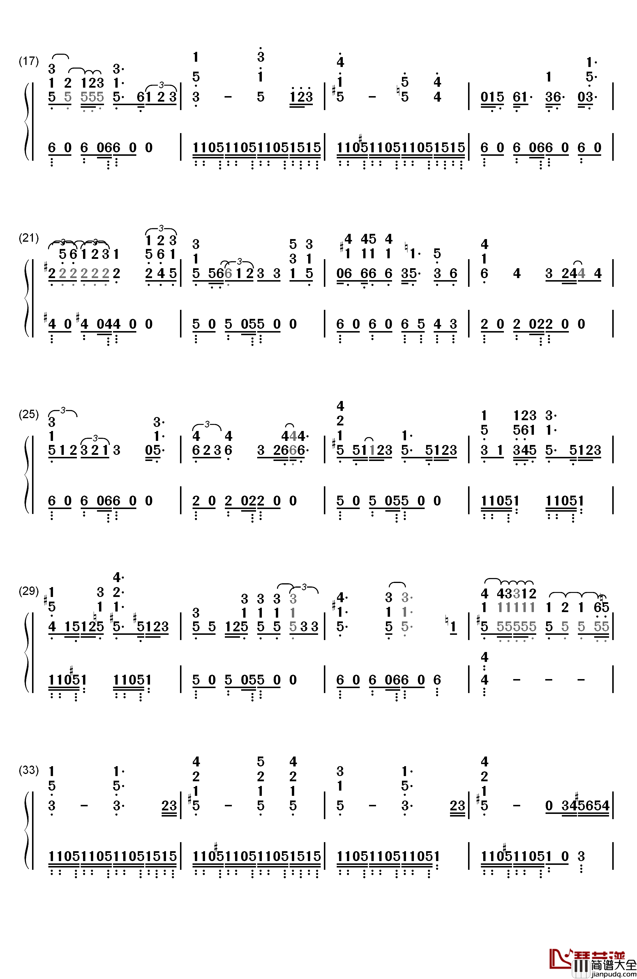 If_I_Was_Your_Woman/Walk_On_By钢琴简谱_数字双手_Alicia_Keys