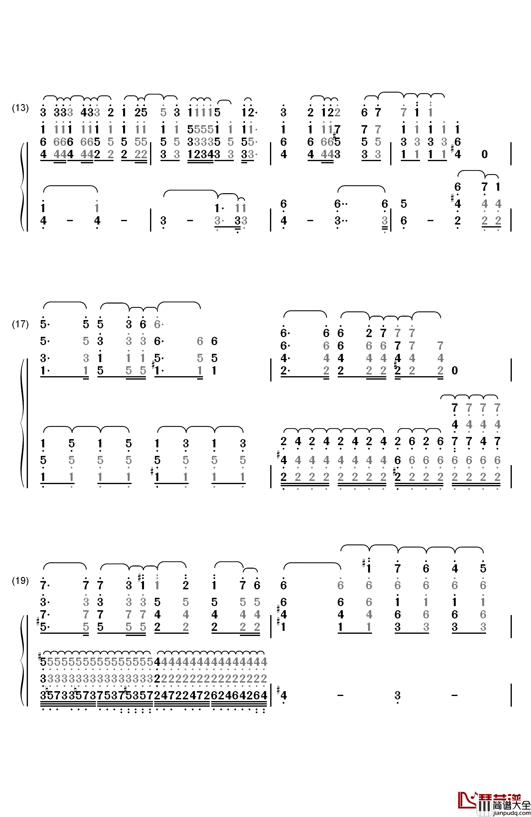 Gravity钢琴简谱_数字双手_坂本真绫